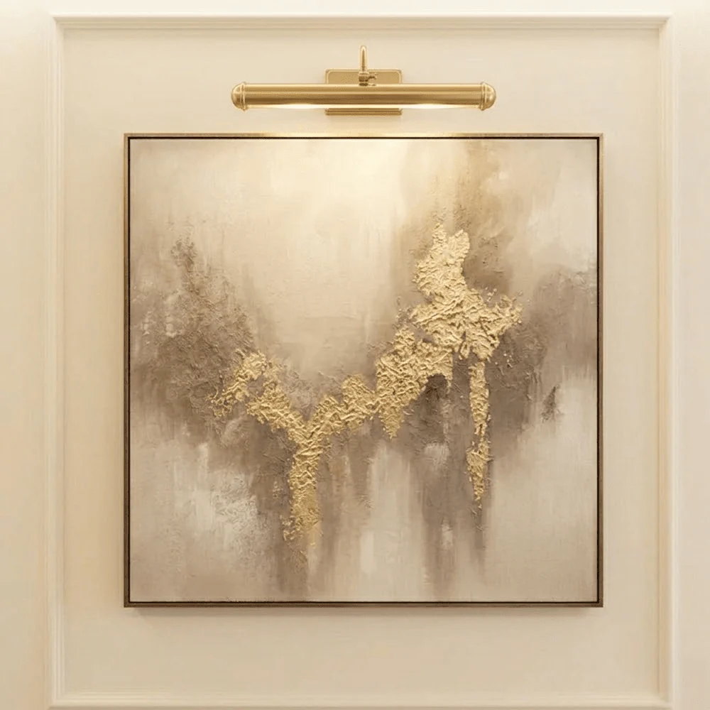 Estela Metallic Gold Abstract Print Wall Art