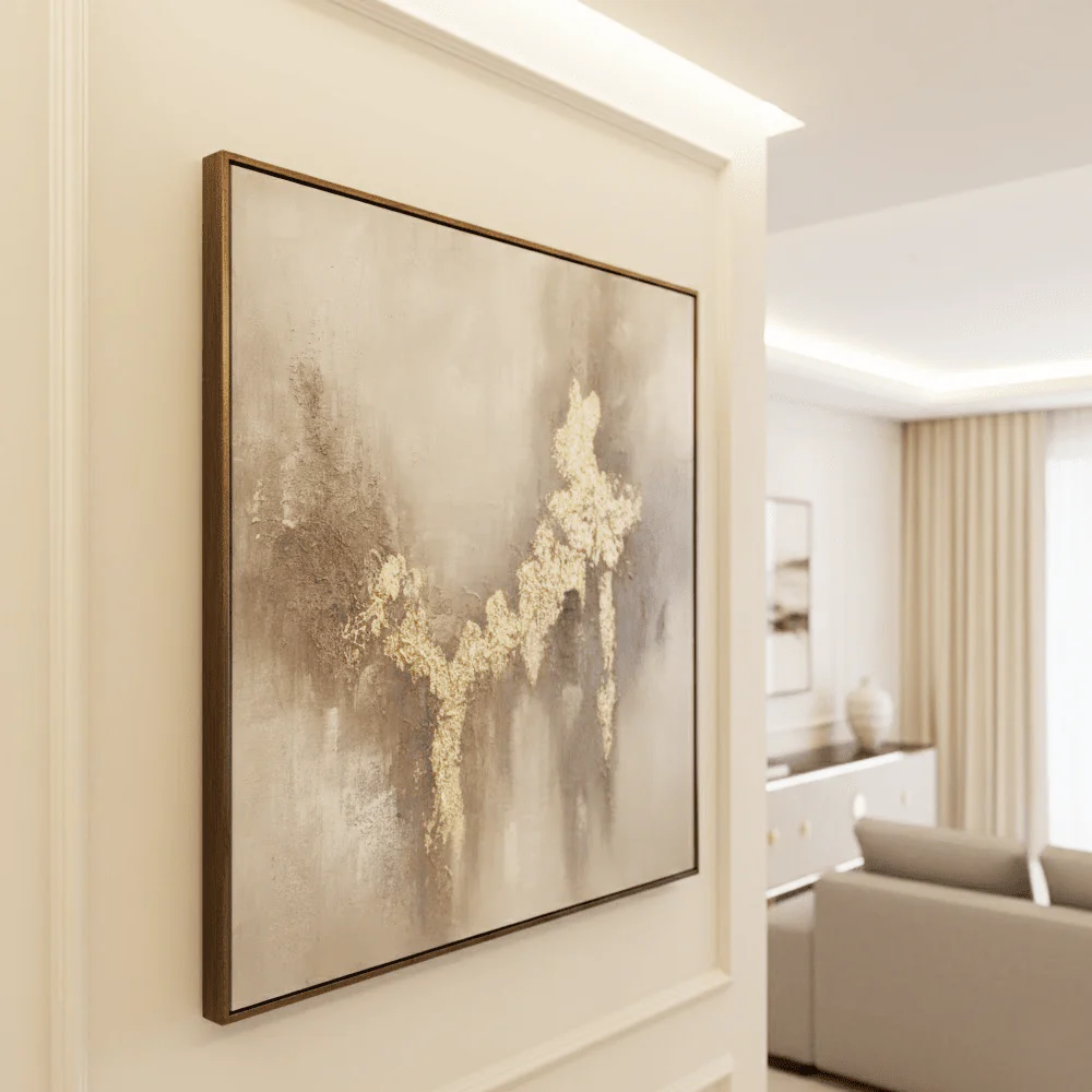 Estela Metallic Gold Abstract Print Wall Art - Image 2