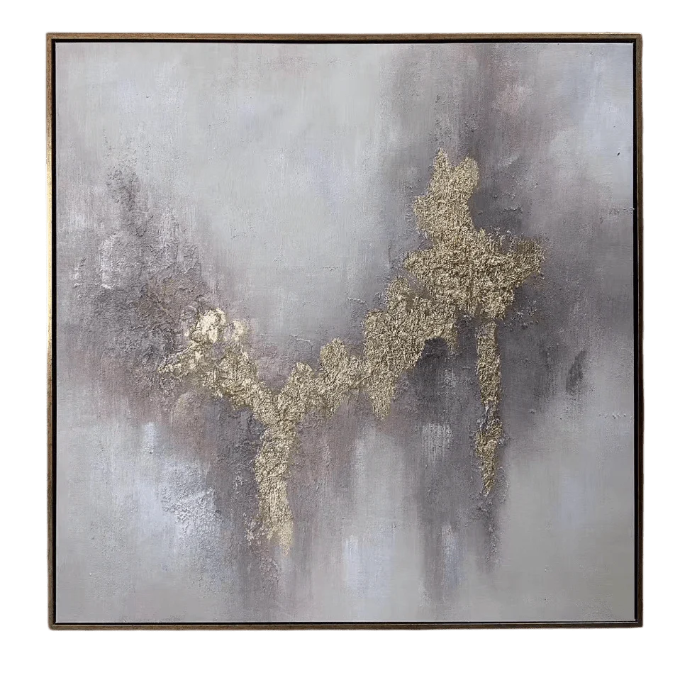Estela Metallic Gold Abstract Print Wall Art - Image 3