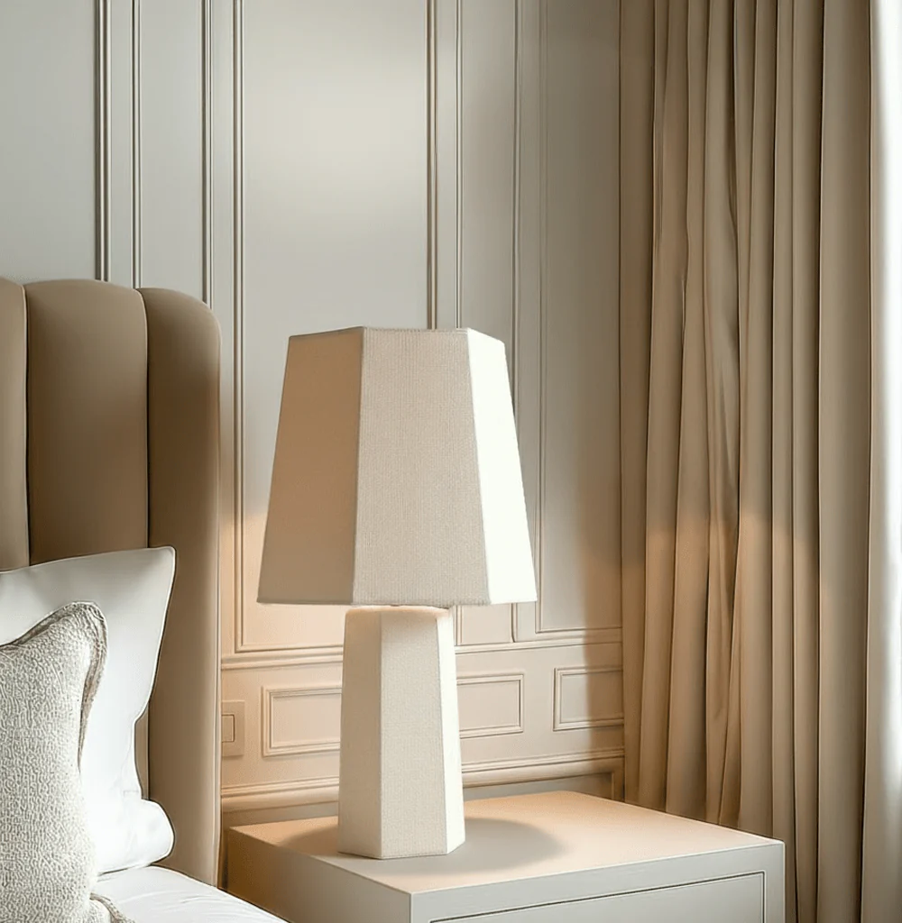 Eurelia Natural Linen Fabric Covered Lamp