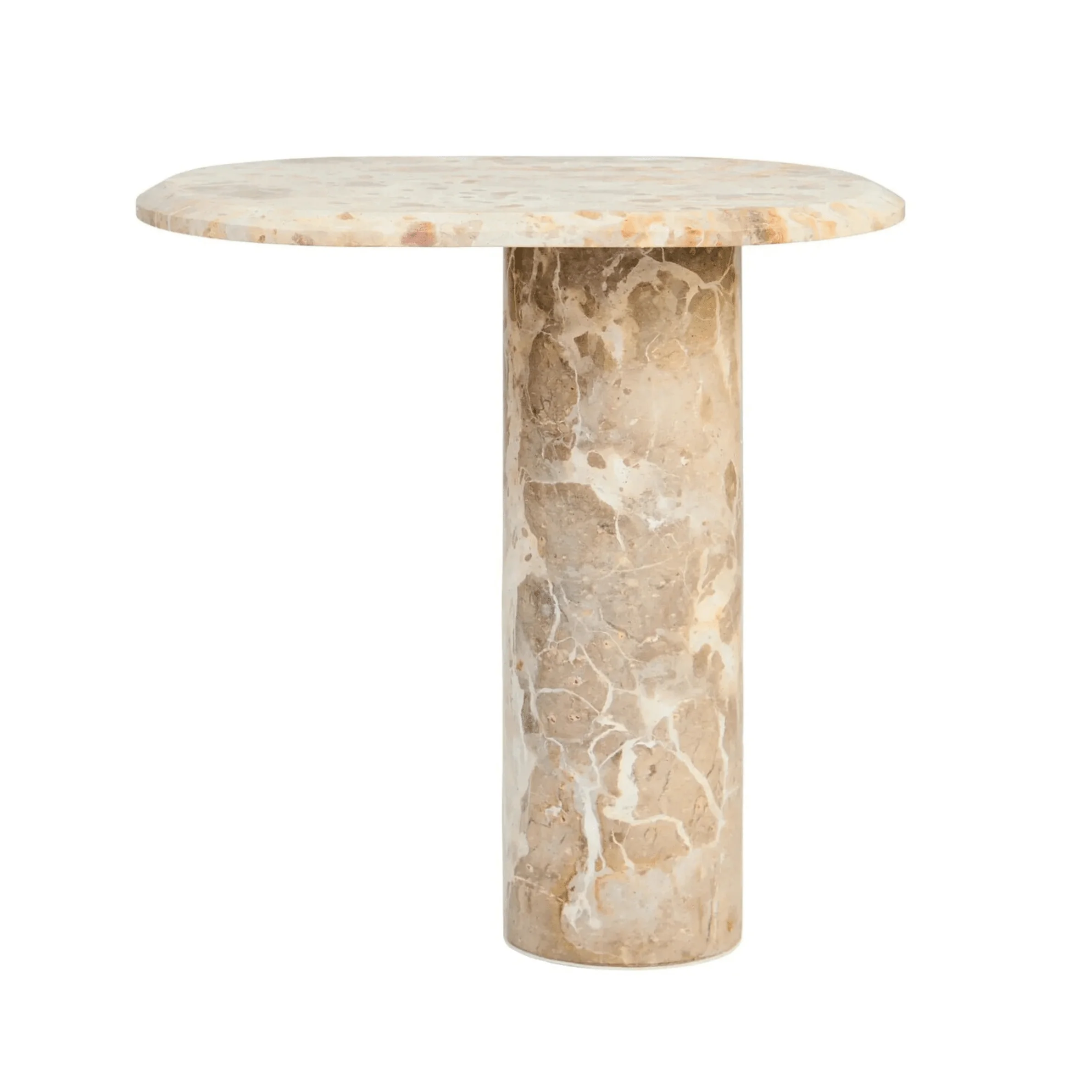 Evadne Neutral Marble Side Table - Image 2