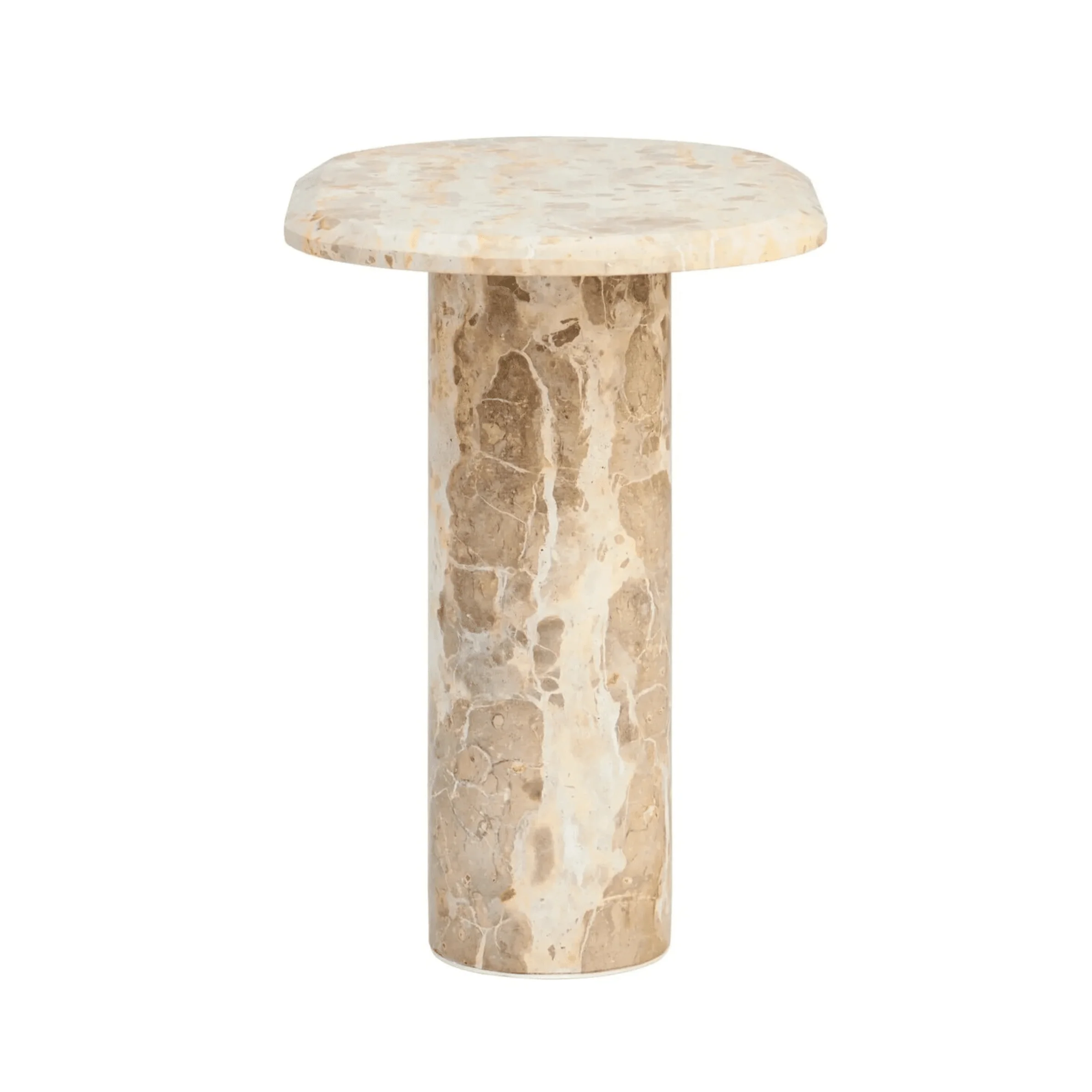 Evadne Neutral Marble Side Table - Image 3
