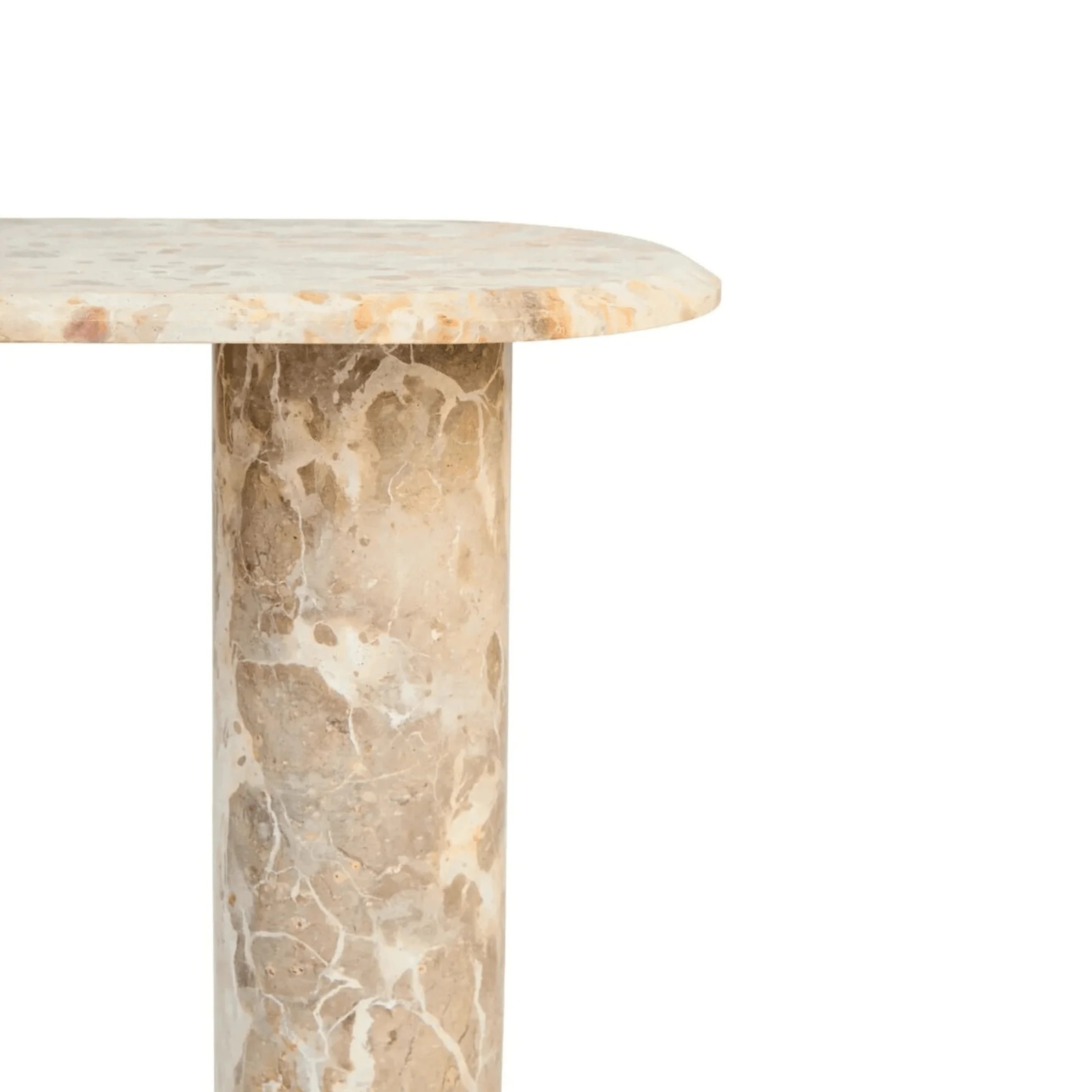 Evadne Neutral Marble Side Table - Image 4
