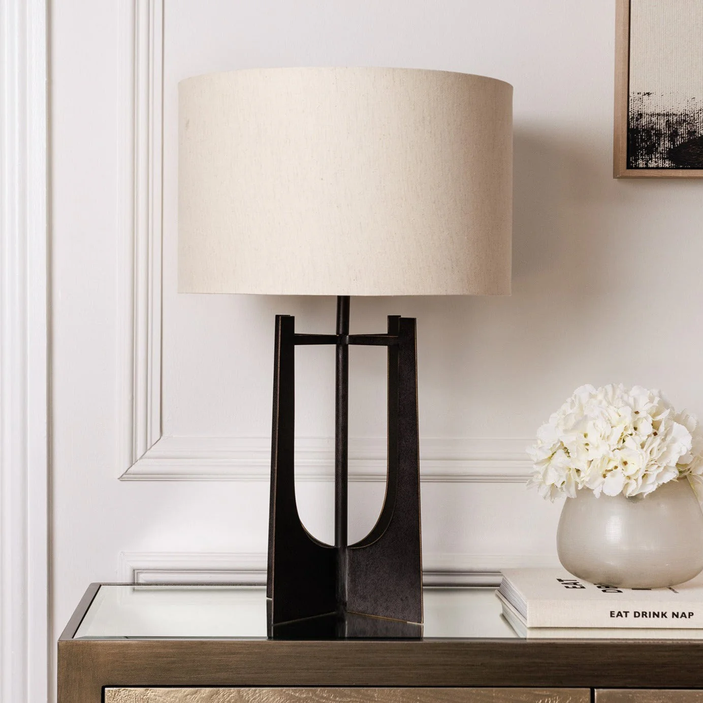 Evelyn Hammered Bronze Table Lamp - Image 3