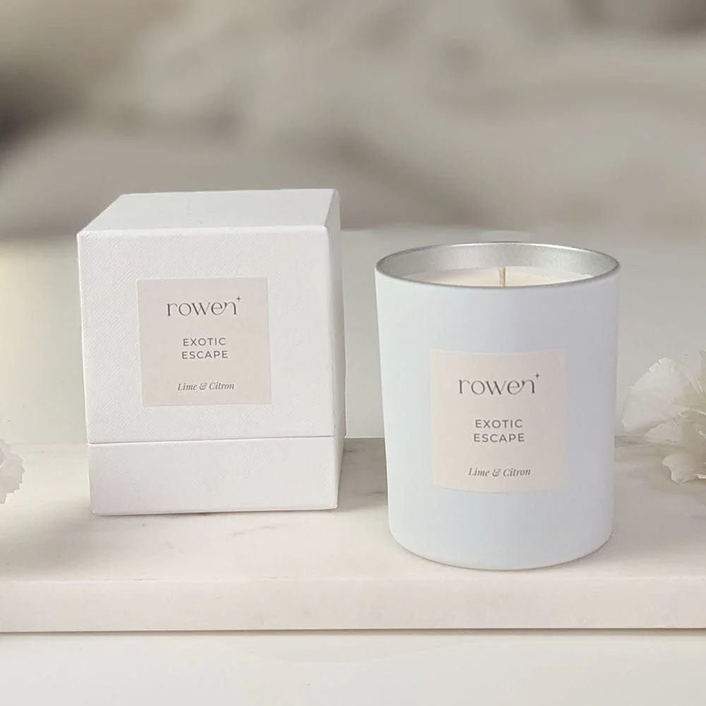 Exotic Escape White & Silver Scented Candle - Lime & Citron - Image 4