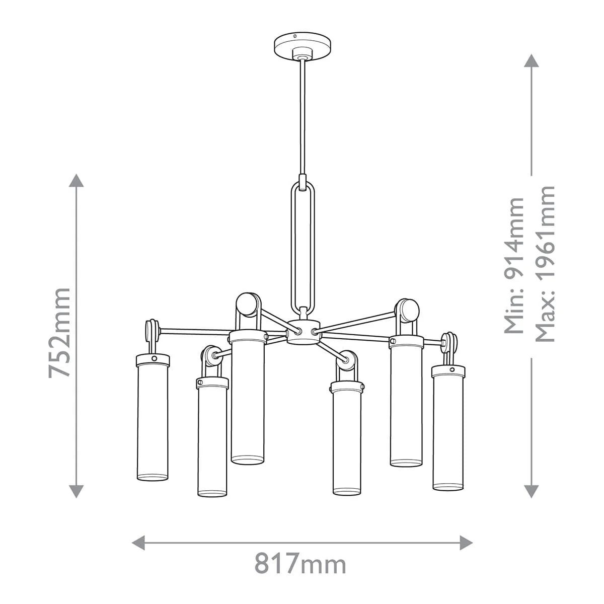 Fable Antique Bronze 6 Light Pendant Ceiling Light - Image 2