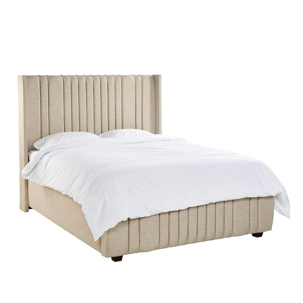 Faith Luxury Stone Textured Channelled Bed - Image 2
