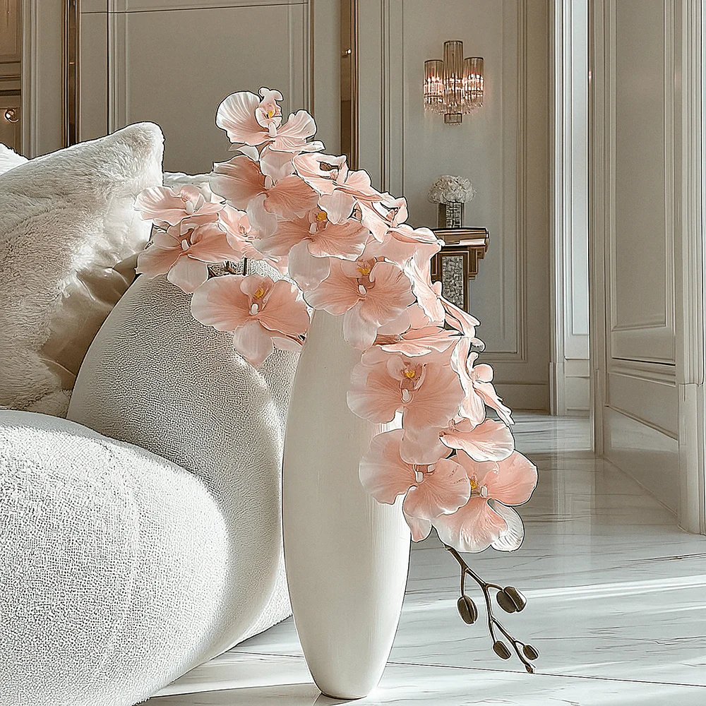 Faux Baby Pink Orchid Single Stem Flower - Image 2