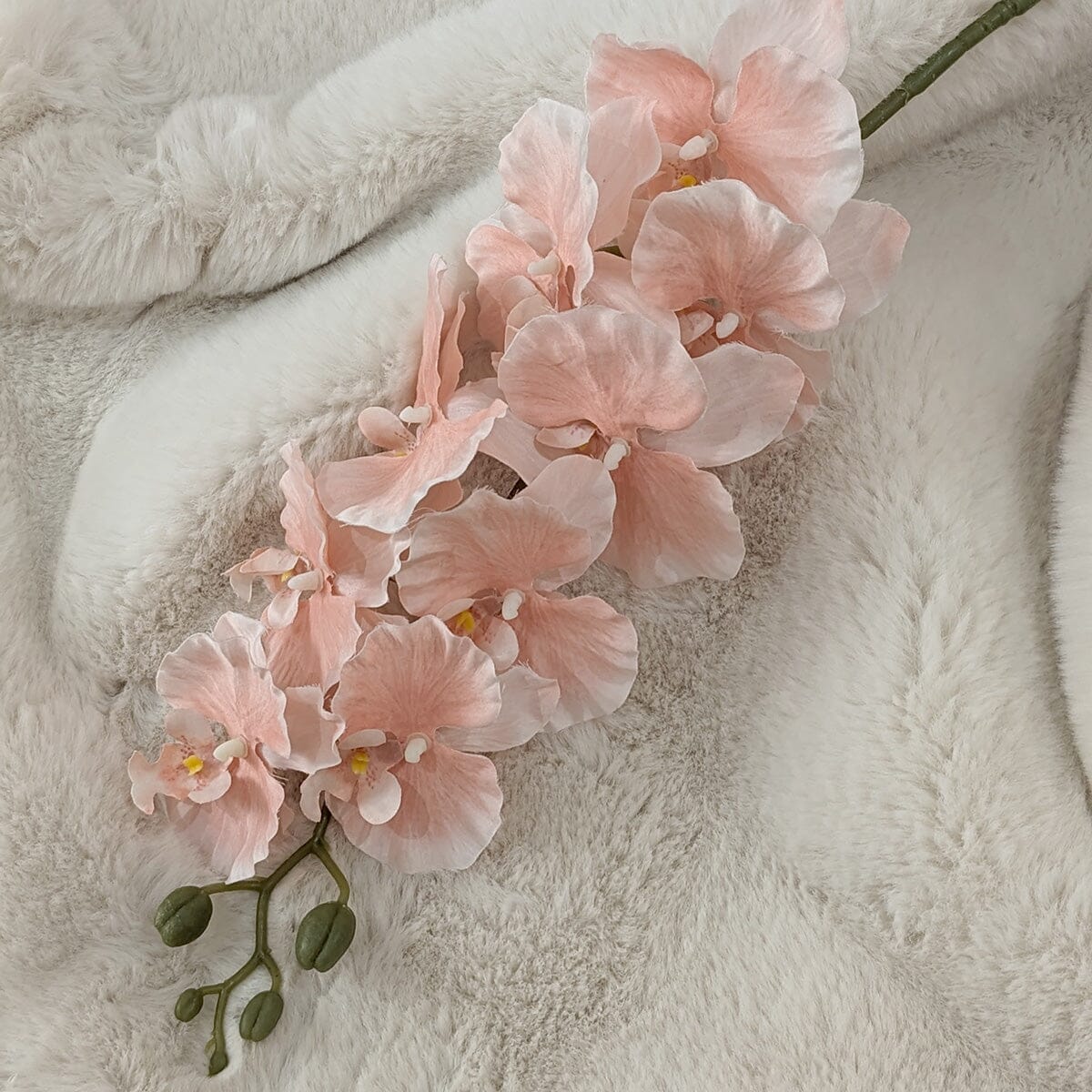 Faux Baby Pink Orchid Single Stem Flower - Image 3