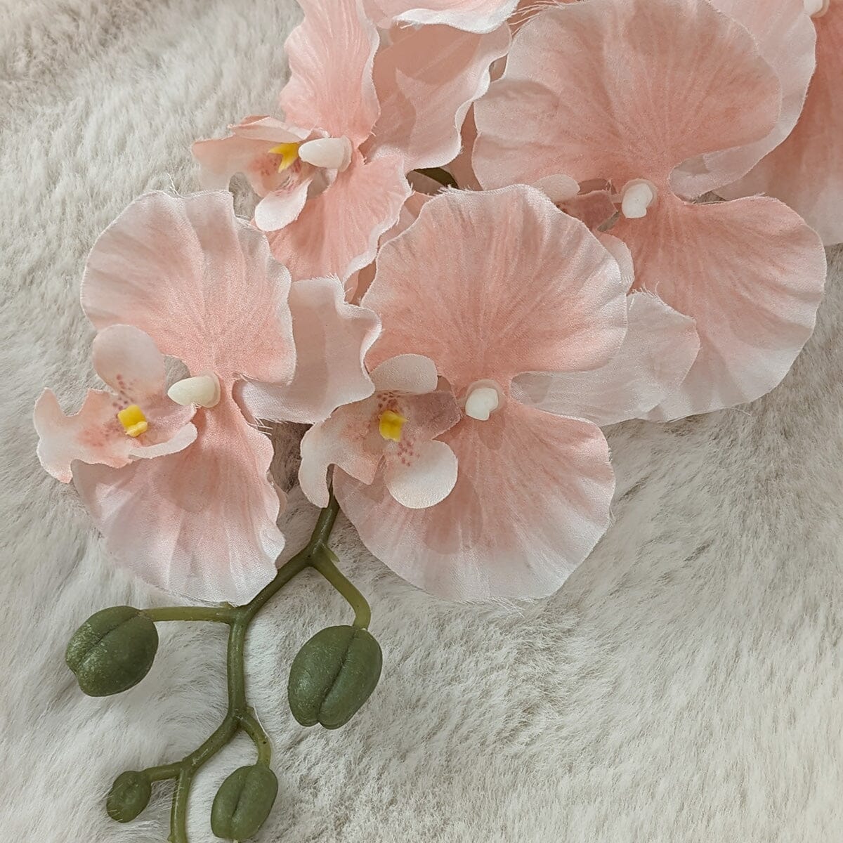 Faux Baby Pink Orchid Single Stem Flower - Image 4