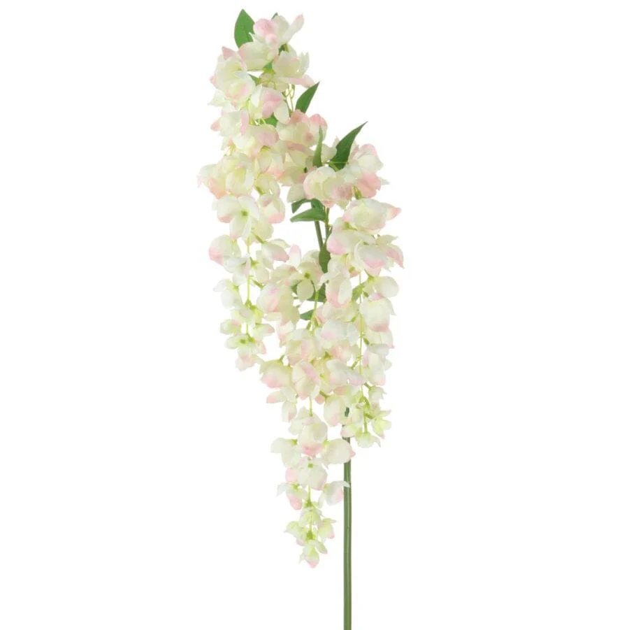 Faux Cream & Pink Wisteria Draping Single Stem Flower - Image 4