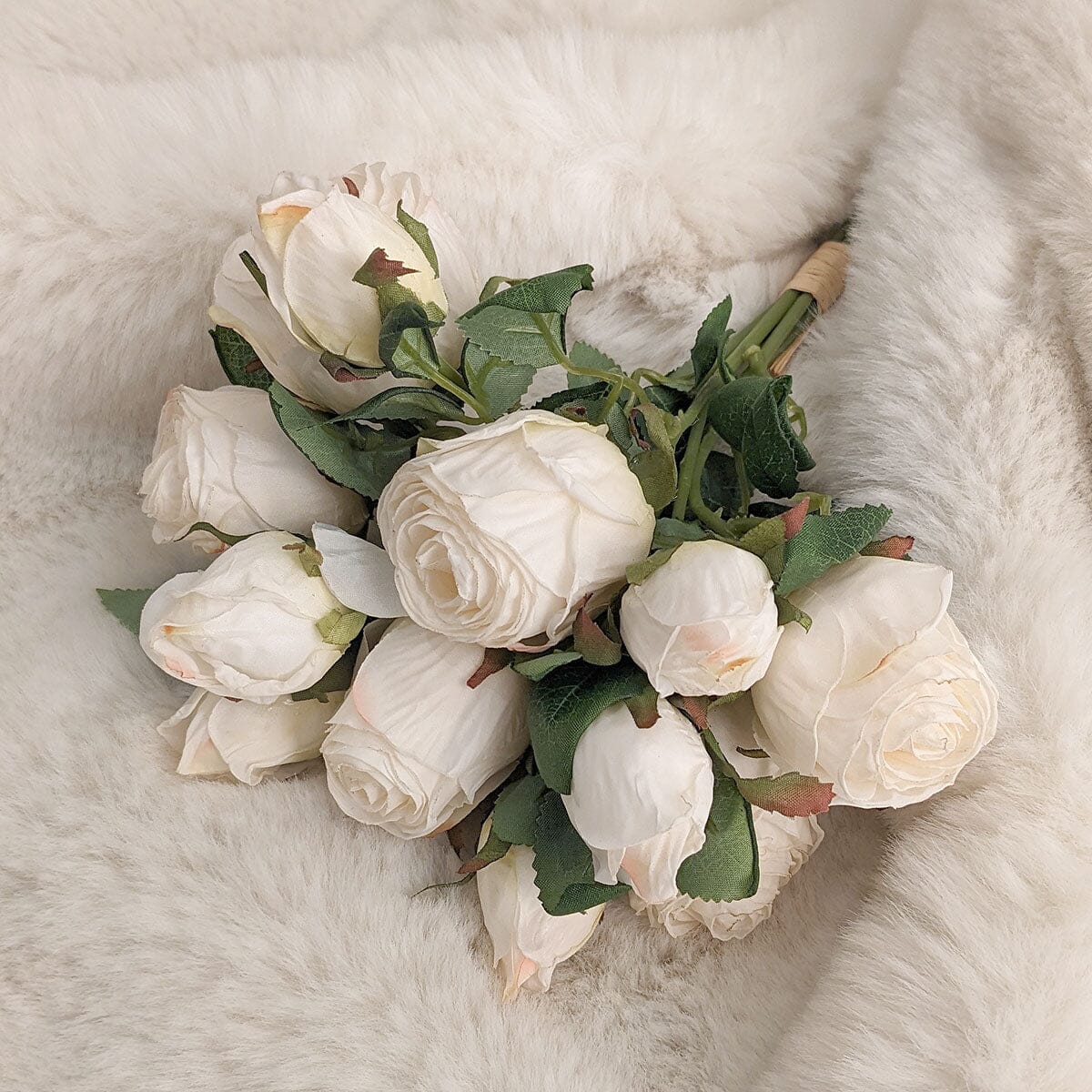 Faux Cream Rose Bunch of Florals - Image 2