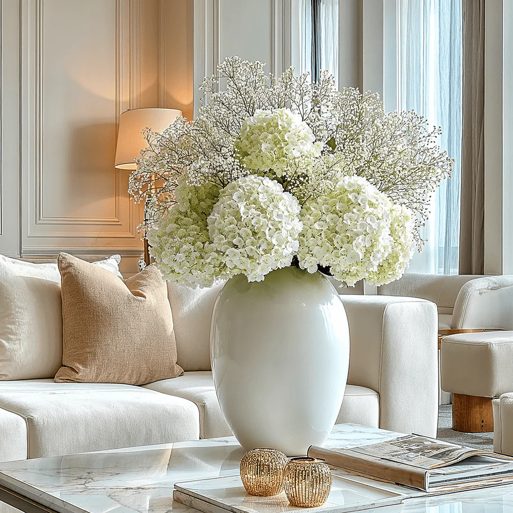 Faux Fluffy Gypsophilia Spray Single Stem Floral - Image 2