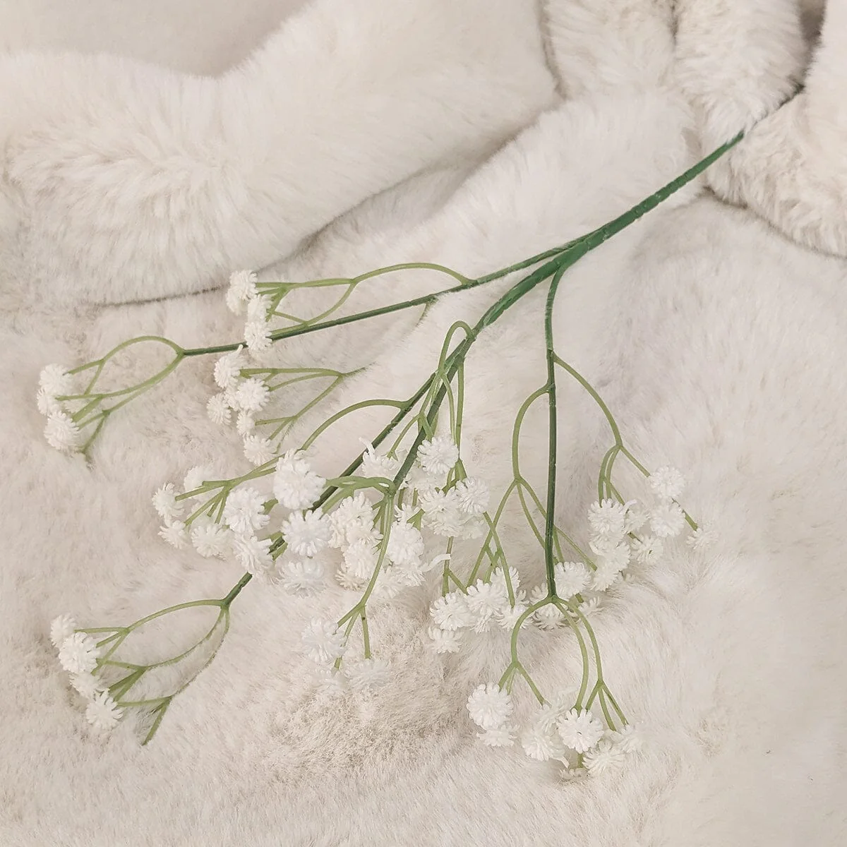 Faux Fluffy Gypsophilia Spray Single Stem Floral - Image 3