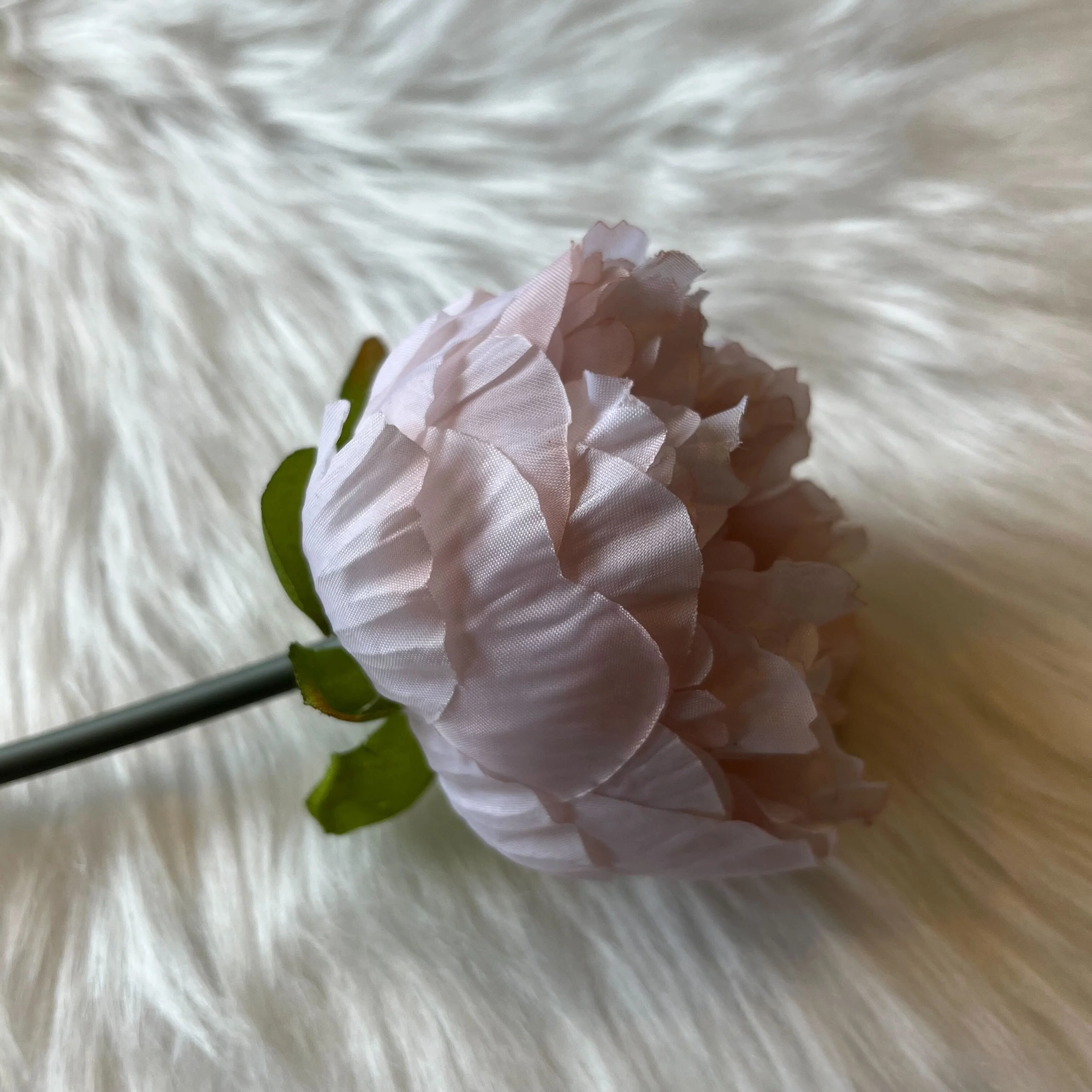 Faux Nude Peony Single Stem Flower - Image 3