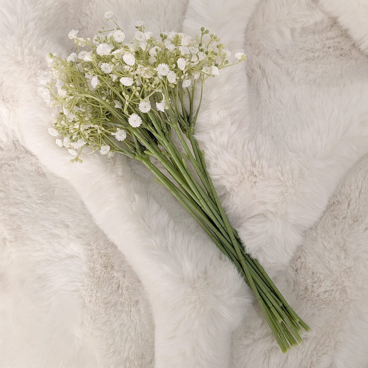 Faux White Gypsophila Bunch of Flowers - Image 3