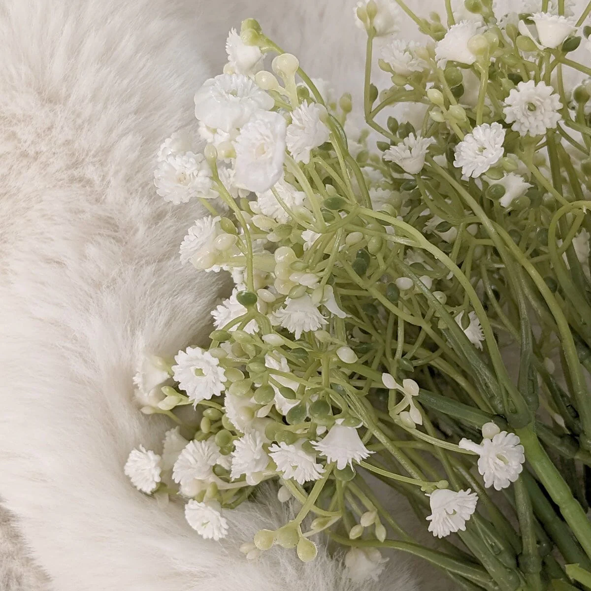 Faux White Gypsophila Bunch of Flowers - Image 4