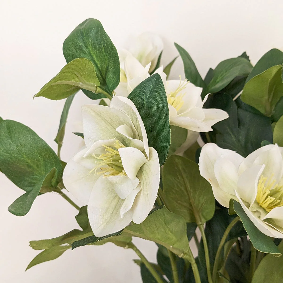 Faux White Hellebore Plant in Stone Pot - Image 2