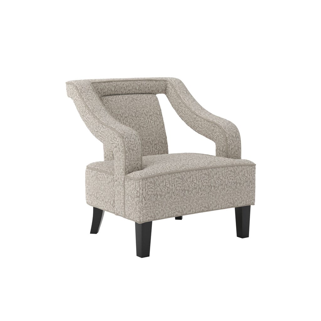 Faye Beige Patterned Accent Chair with Black legs - Image 2