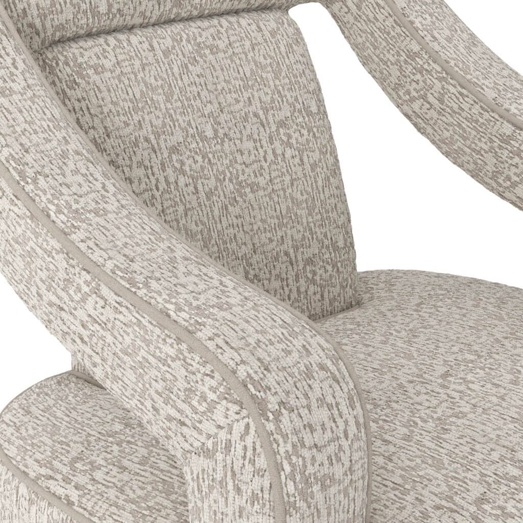 Faye Beige Patterned Accent Chair with Black legs - Image 6