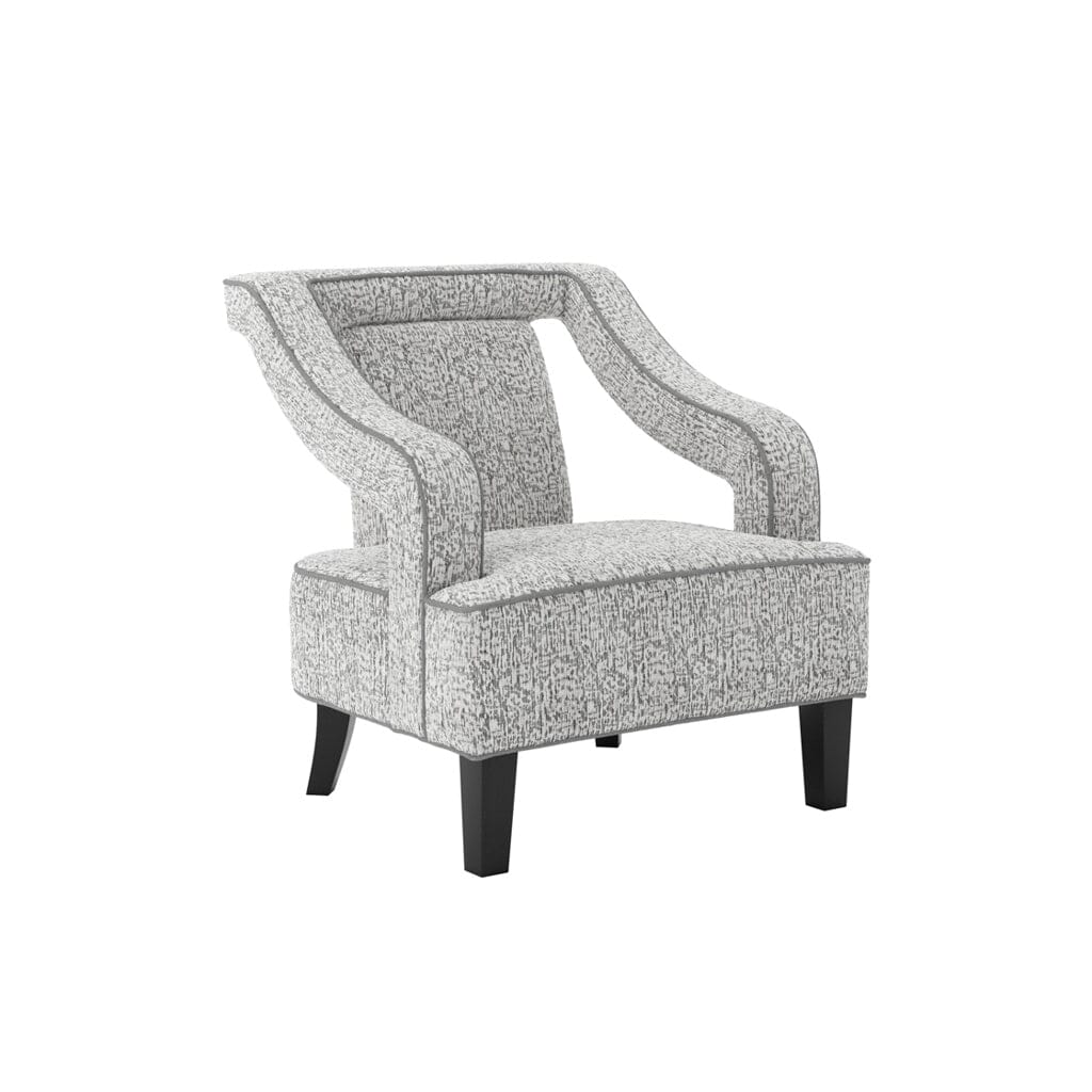 Faye Grey Patterned Accent Chair with Black legs - Image 2