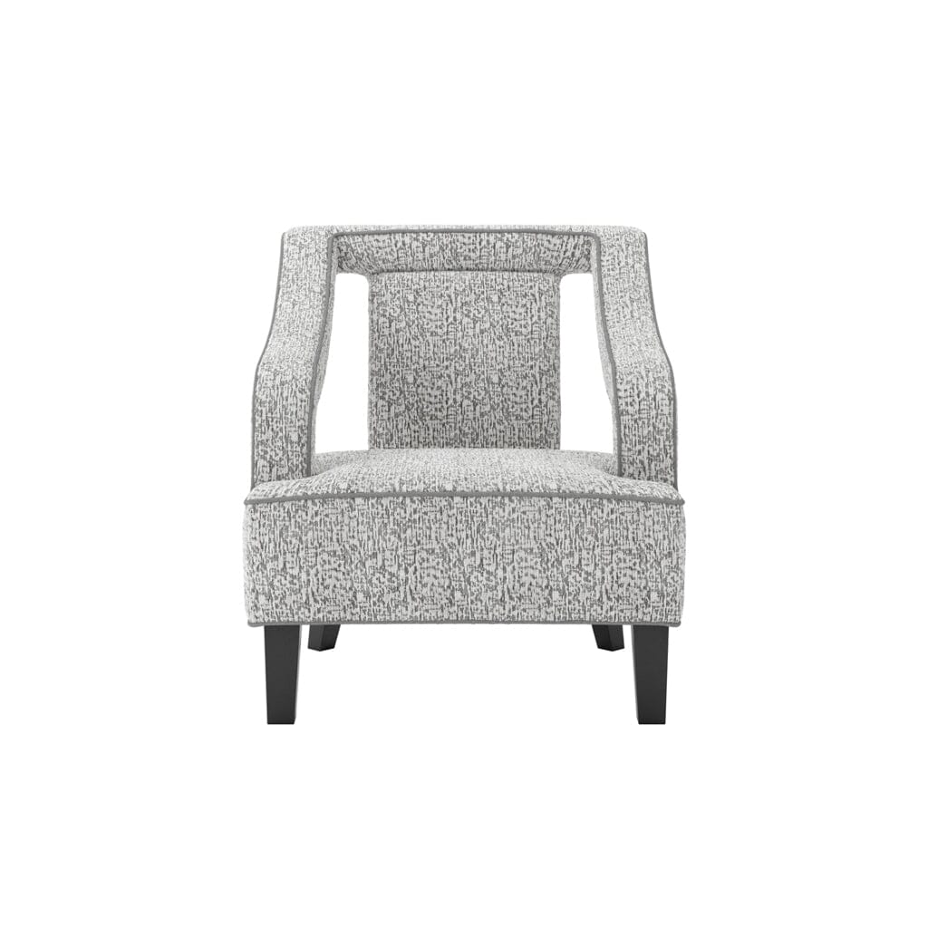 Faye Grey Patterned Accent Chair with Black legs - Image 3