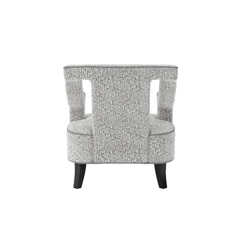Faye Grey Patterned Accent Chair with Black legs - Image 4