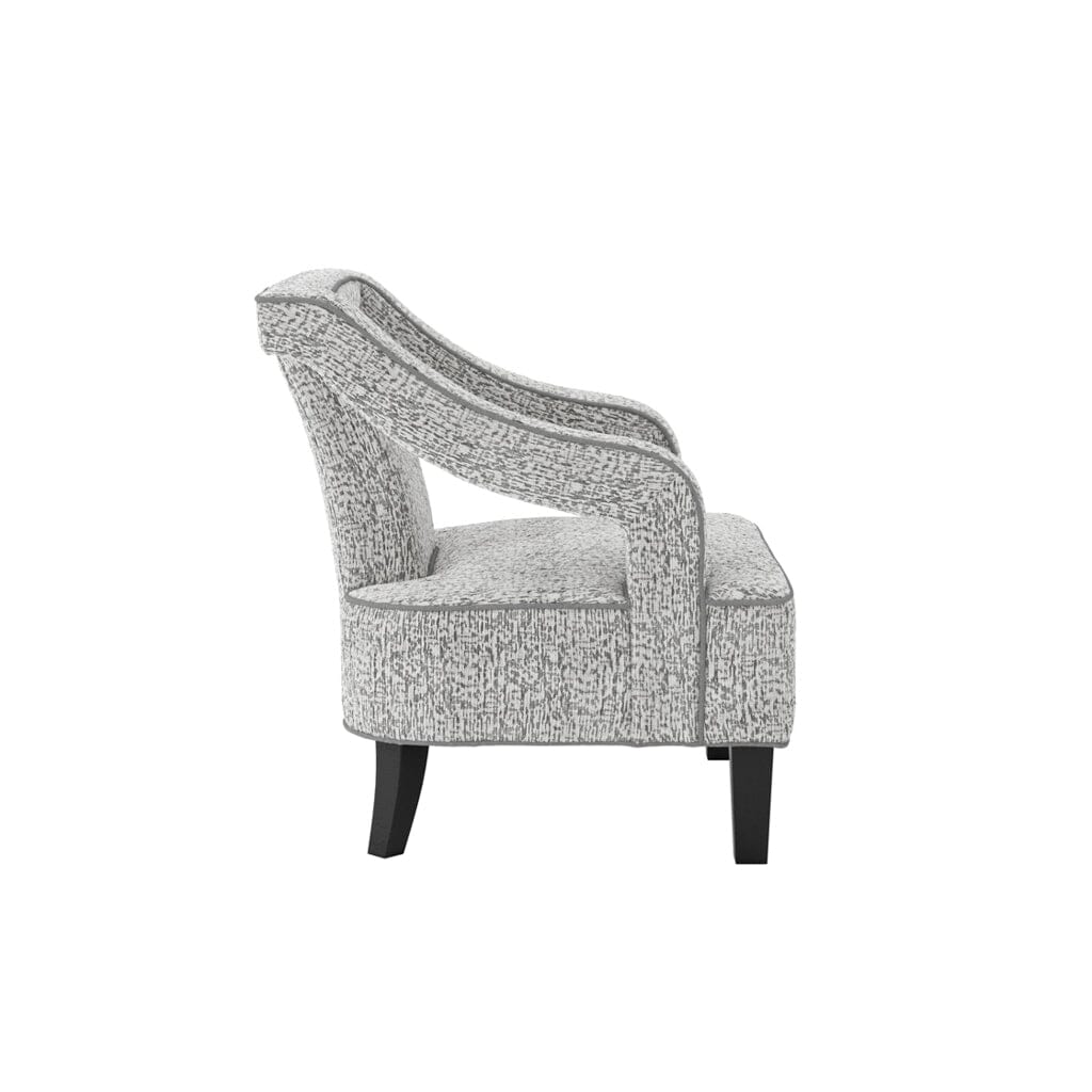 Faye Grey Patterned Accent Chair with Black legs - Image 5