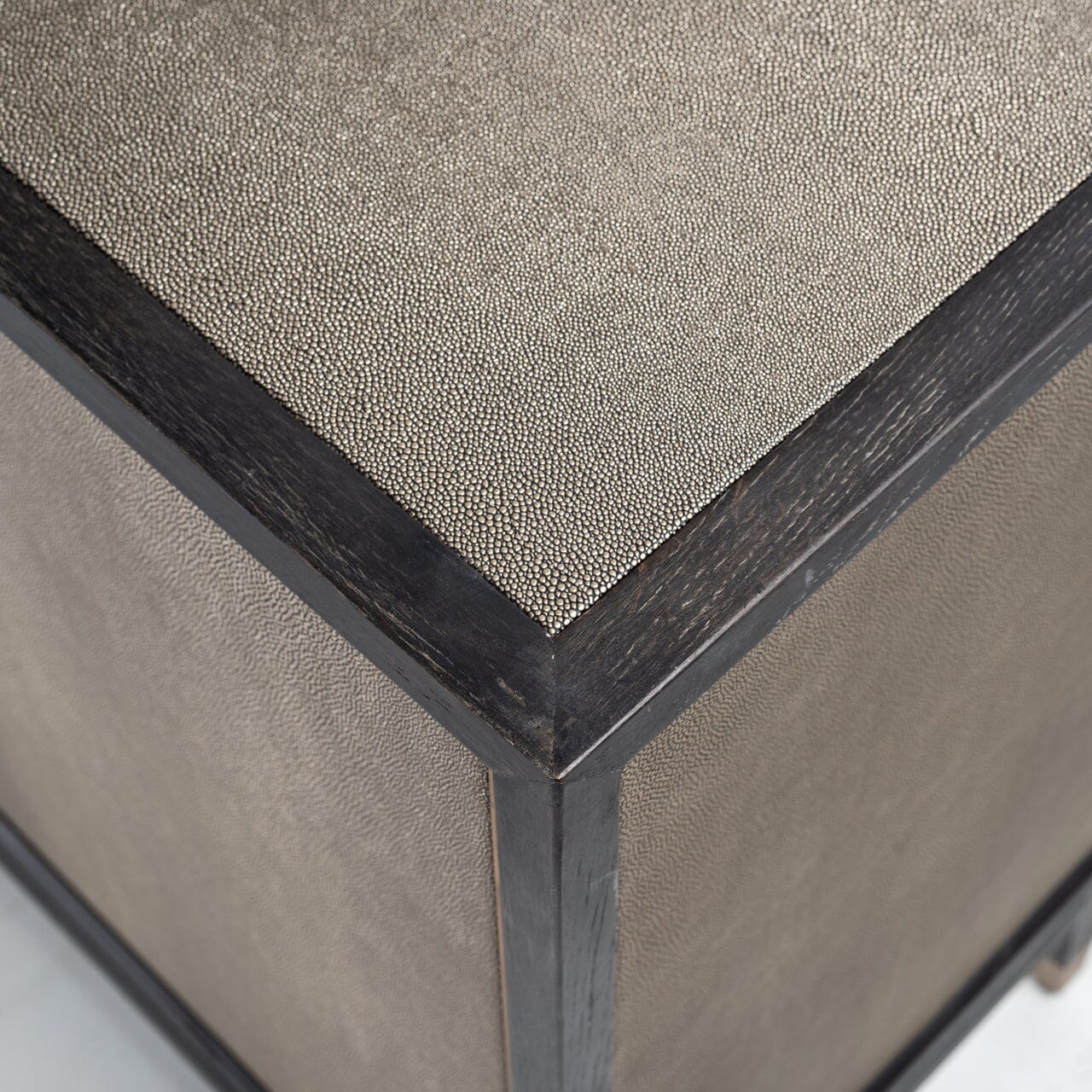 Felicia Luxury Black Wood & Shagreen 4 Door Sideboard with Brass Handles - Image 7