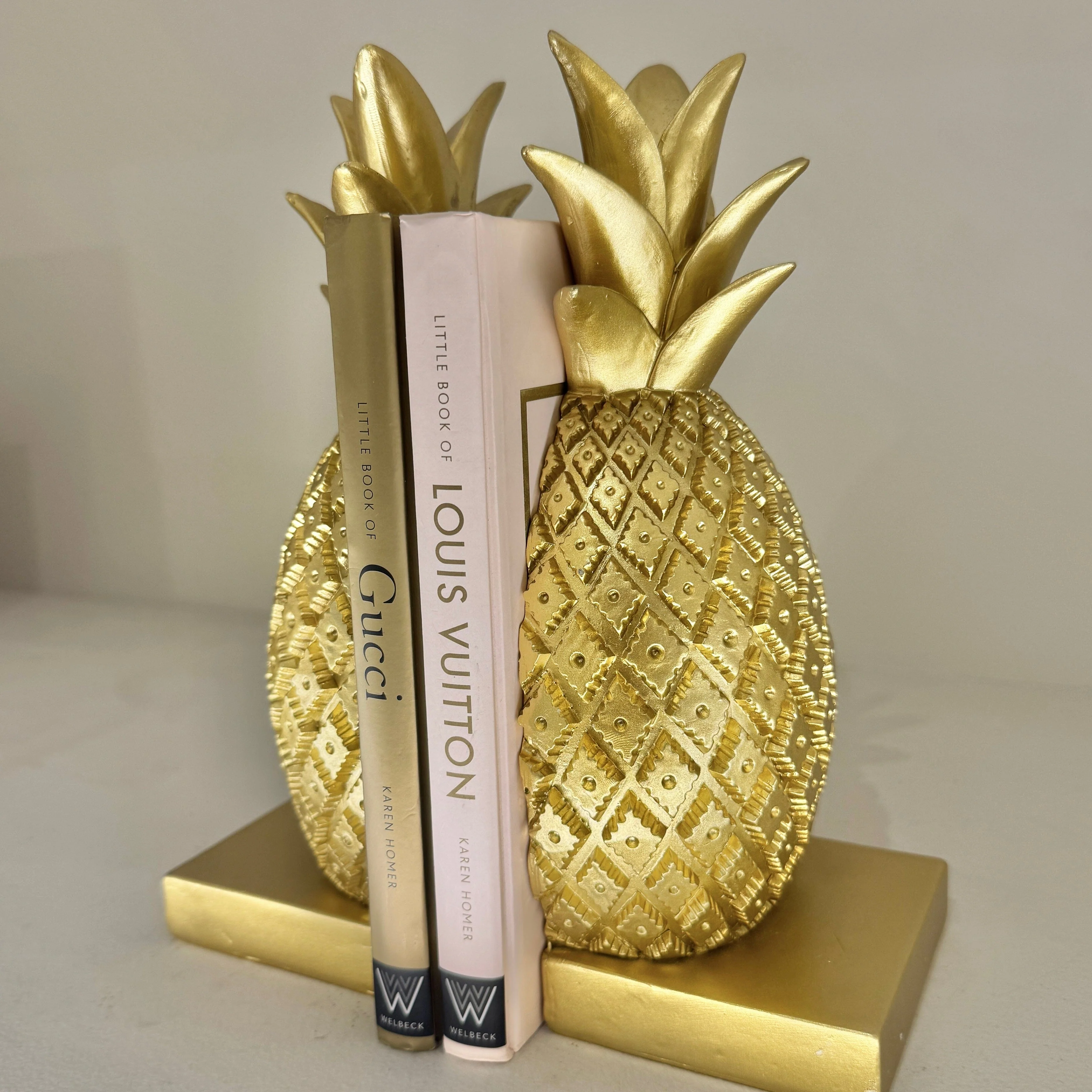 Felicity Decorative Gold Pineapple Bookends - Image 2