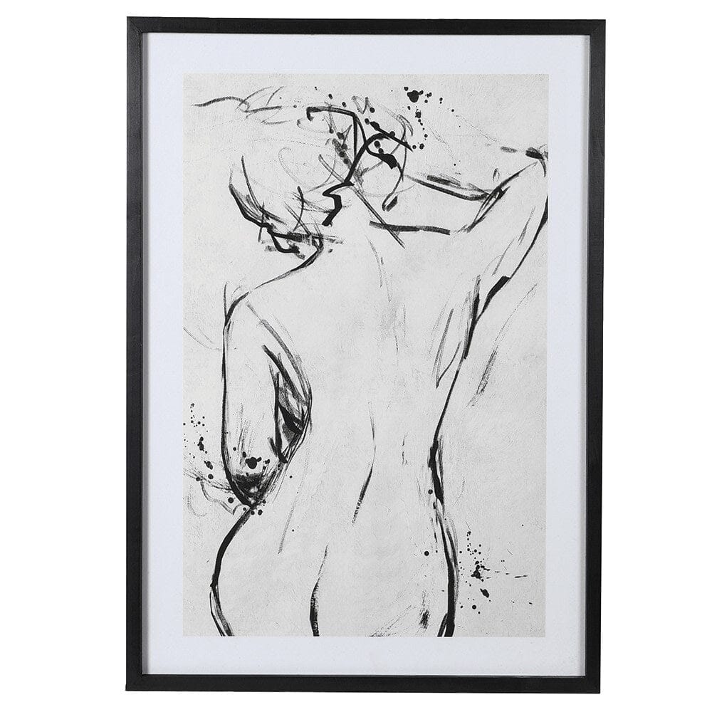 Female Pose Framed Cream & Black Wall Art - 85 x 60cm - Image 3