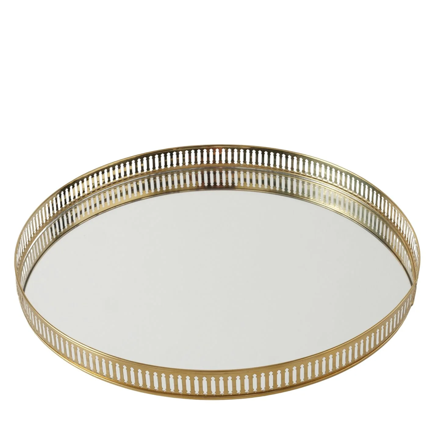 Fern Gold Mirrored Decorative Round Tray - Image 3