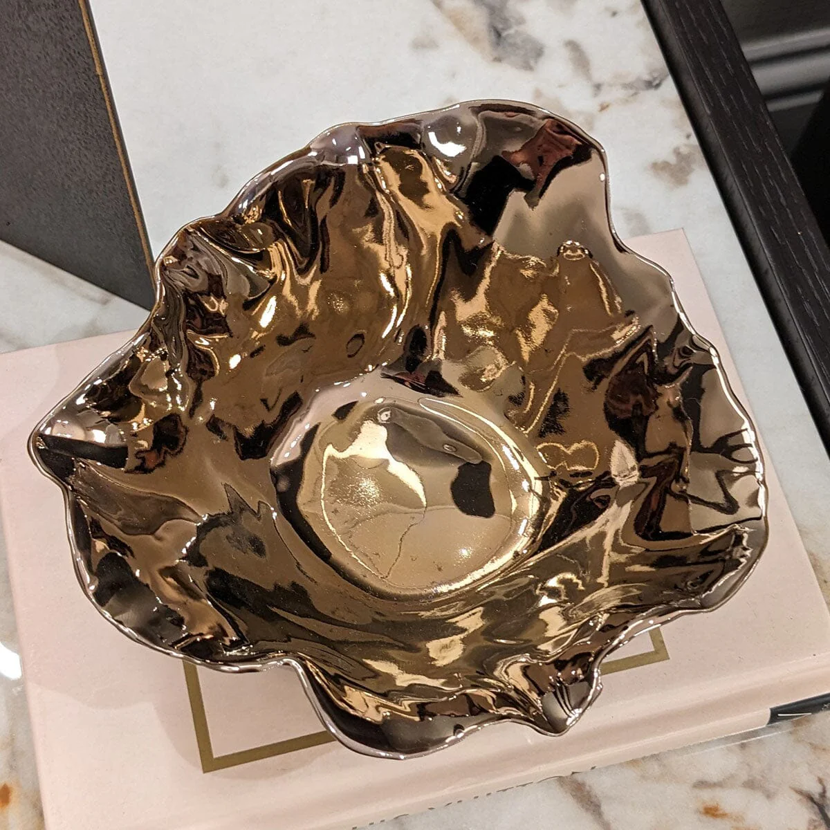 Ferrero Copper Abstract Decorative Bowl - Image 2