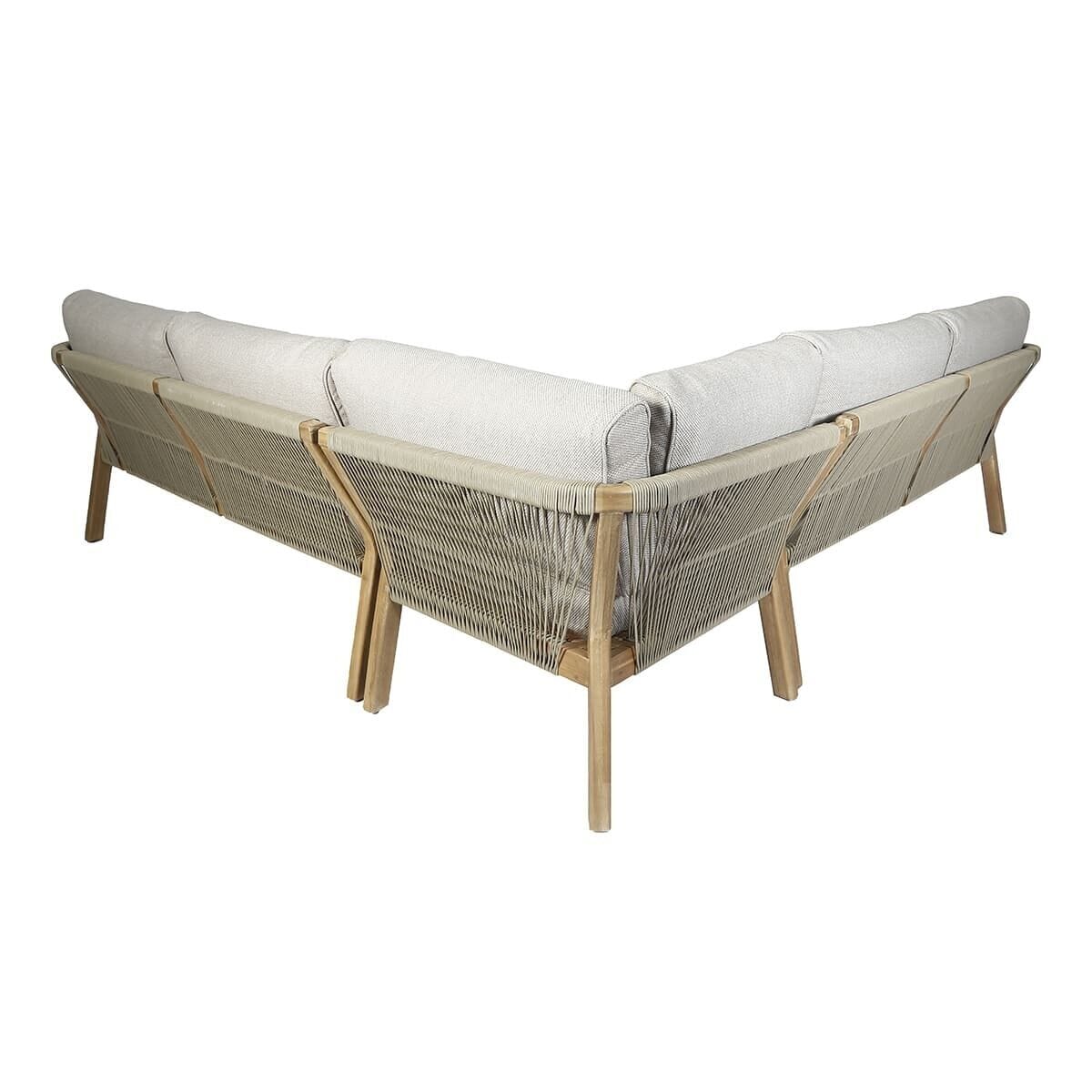 Fiji Taupe Rope Weave Outdoor Corner Sofa Set - Image 4