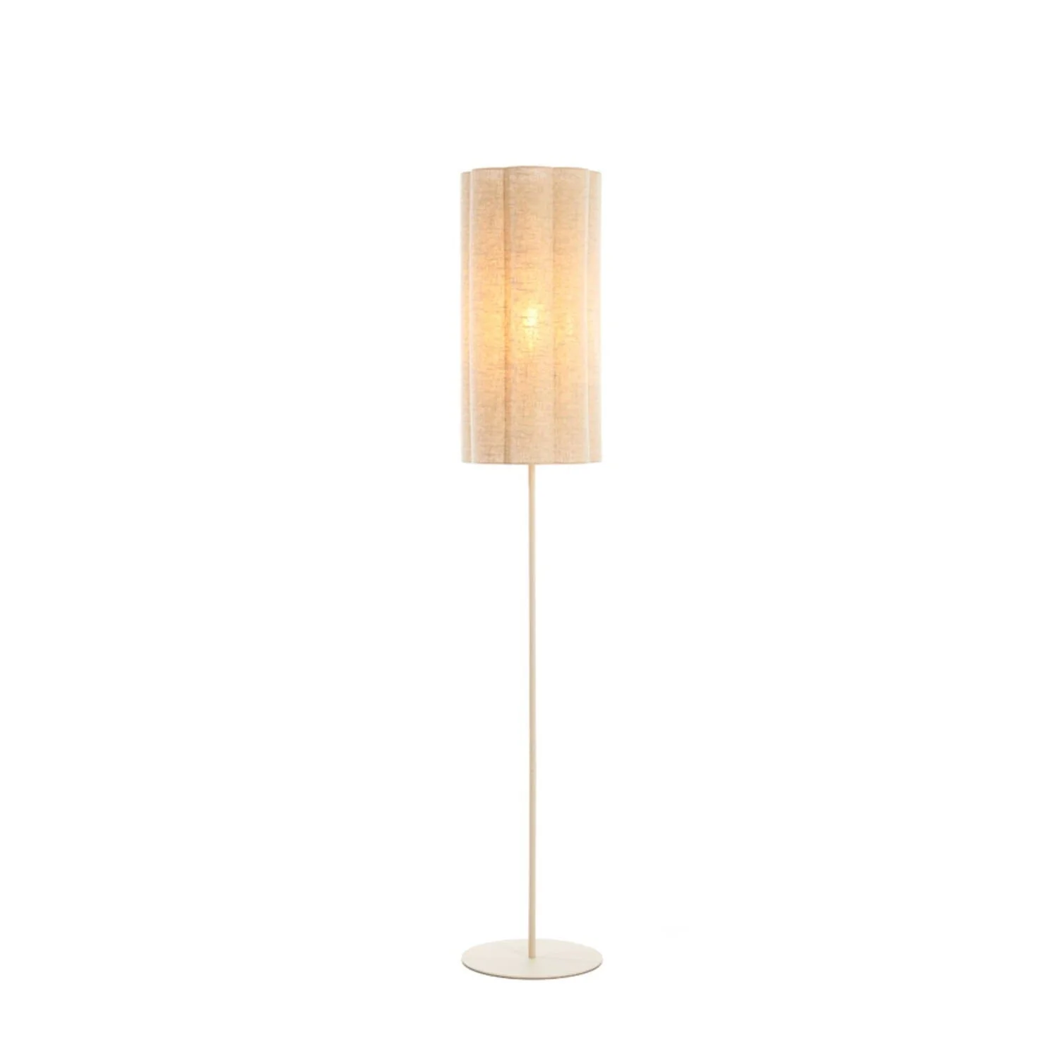 Filisa Cream Scalloped Floor Lamp - Image 3