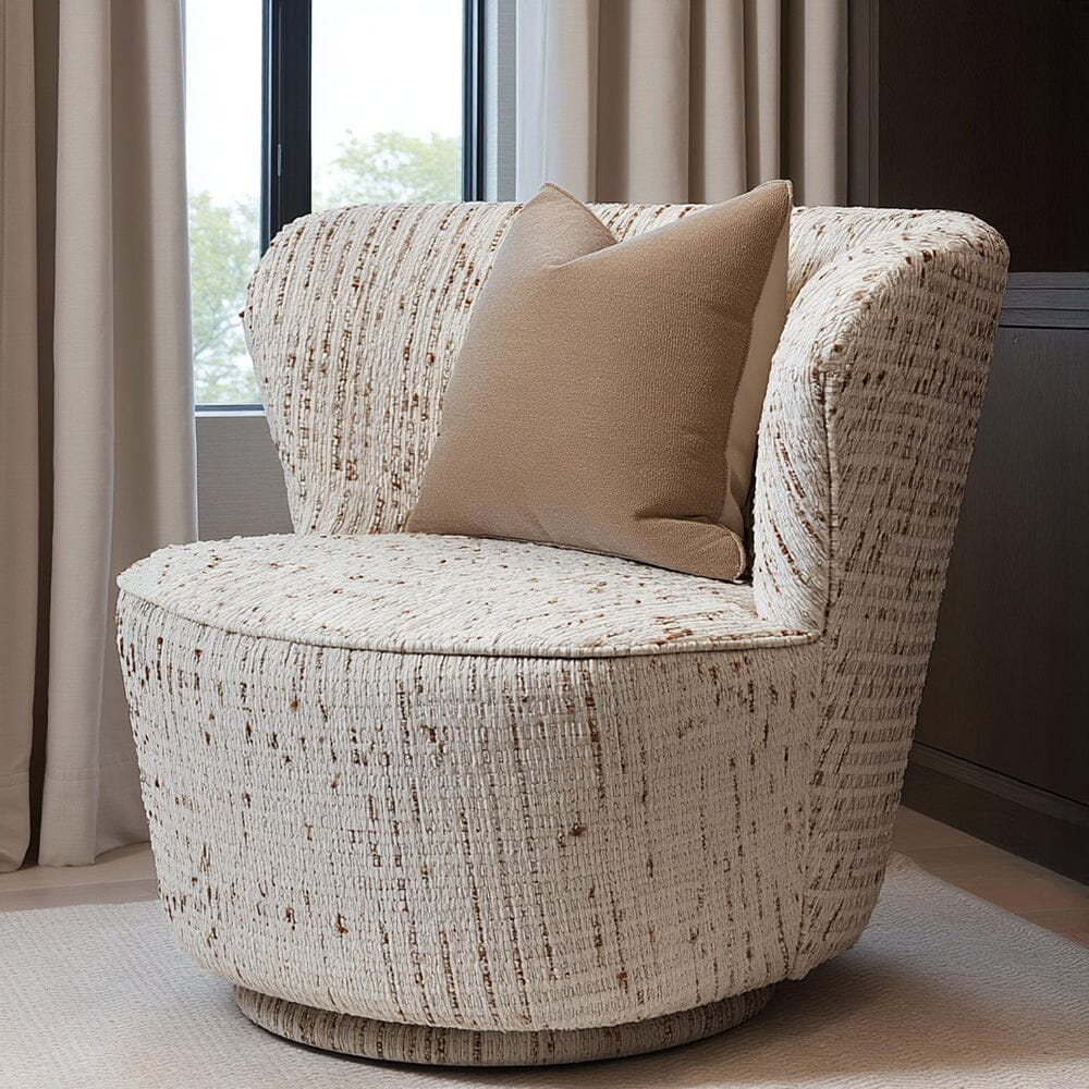 Fjura Natural Speckled Textured Accent Chair