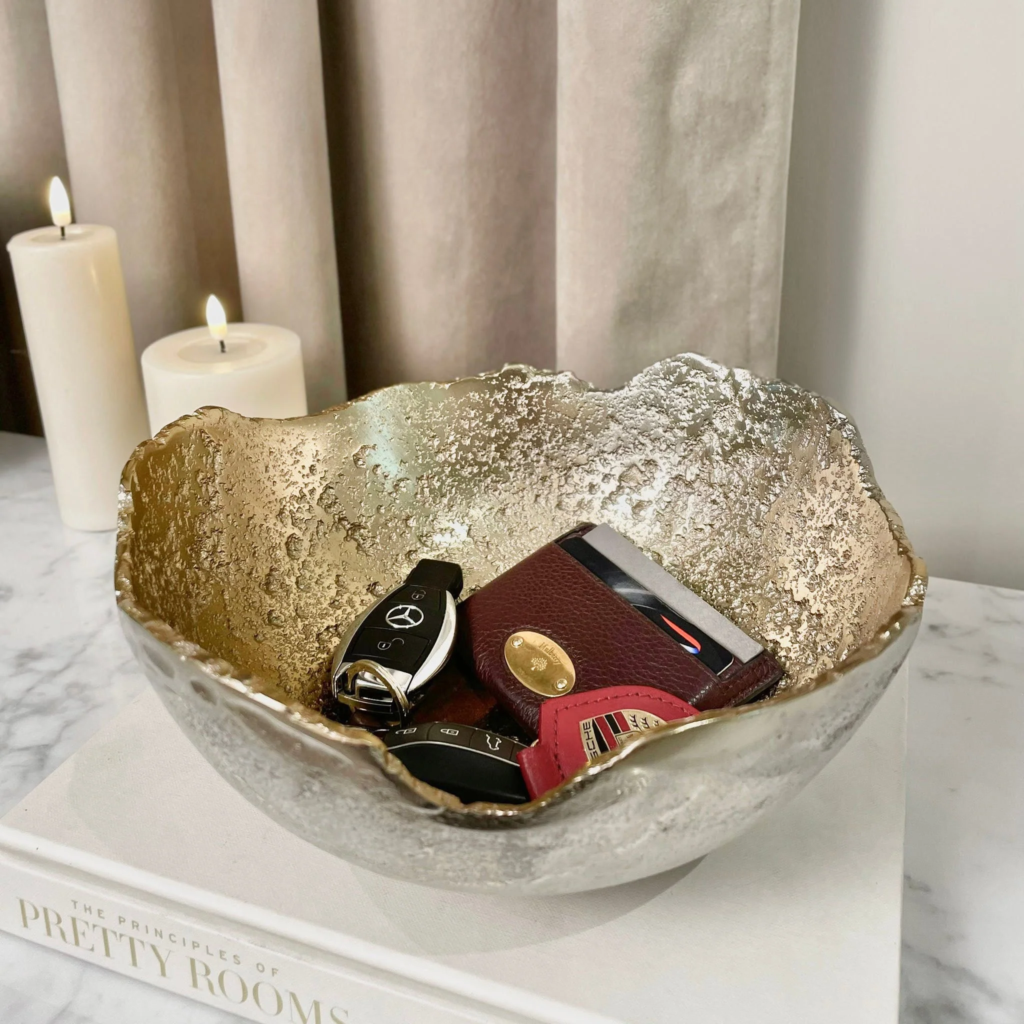 Forna Two Toned Silver & Gold Abstract Bowl - Image 3