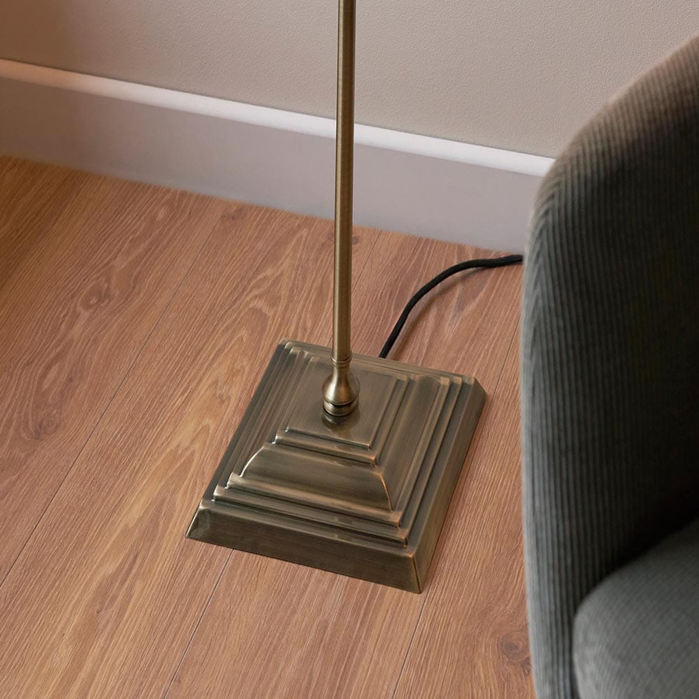 Francesca Gold Floor Lamp with Linen Shade - Image 2