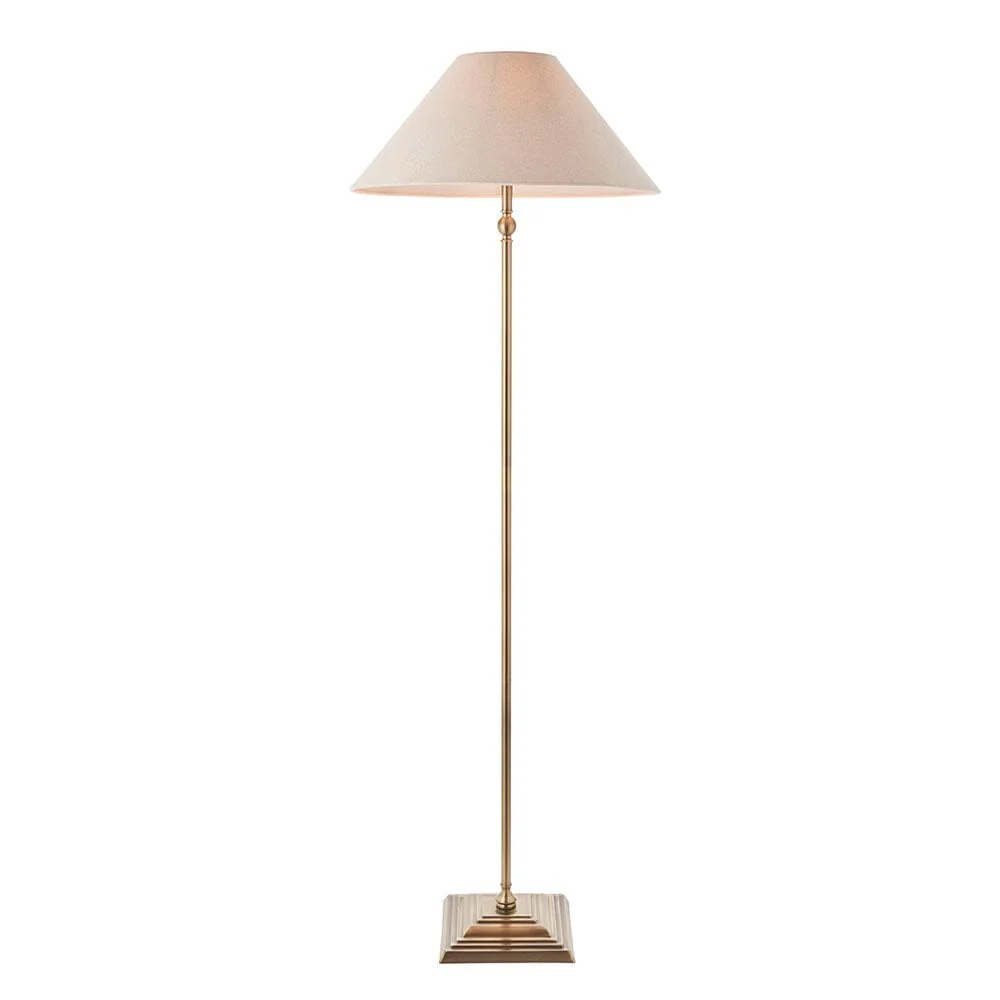 Francesca Gold Floor Lamp with Linen Shade - Image 3