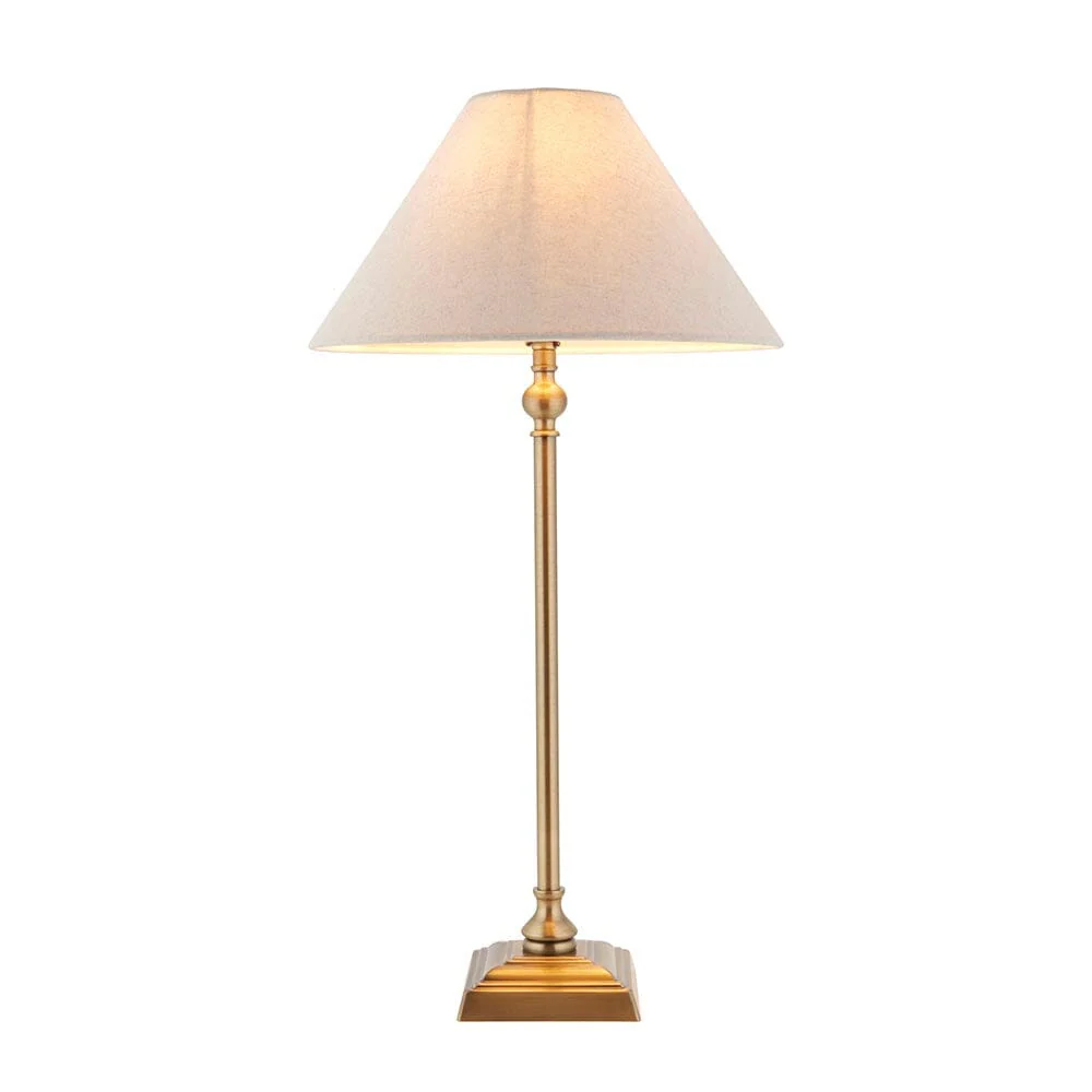 Francesca Gold Table Lamp with Linen Shade - Image 3