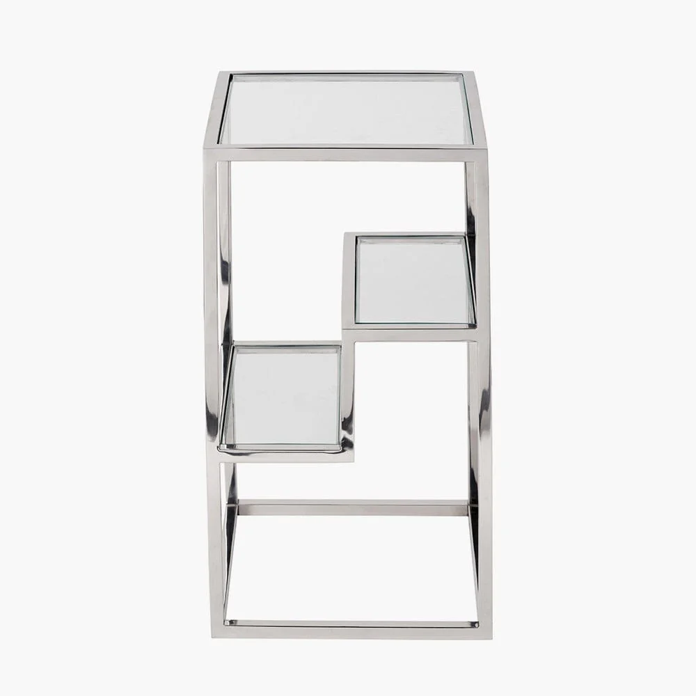 Francesca Silver & Glass Side Table - Image 2