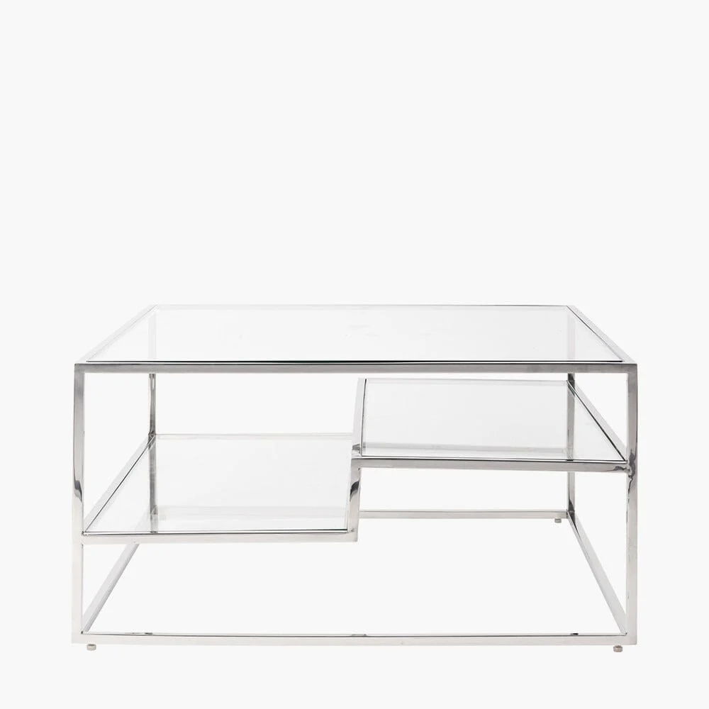 Francesca Silver & Glass Tiered Coffee Table - Image 2