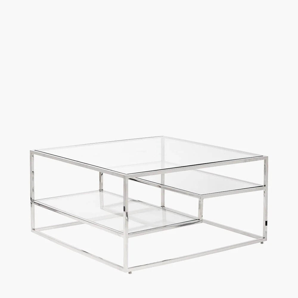 Francesca Silver & Glass Tiered Coffee Table - Image 3