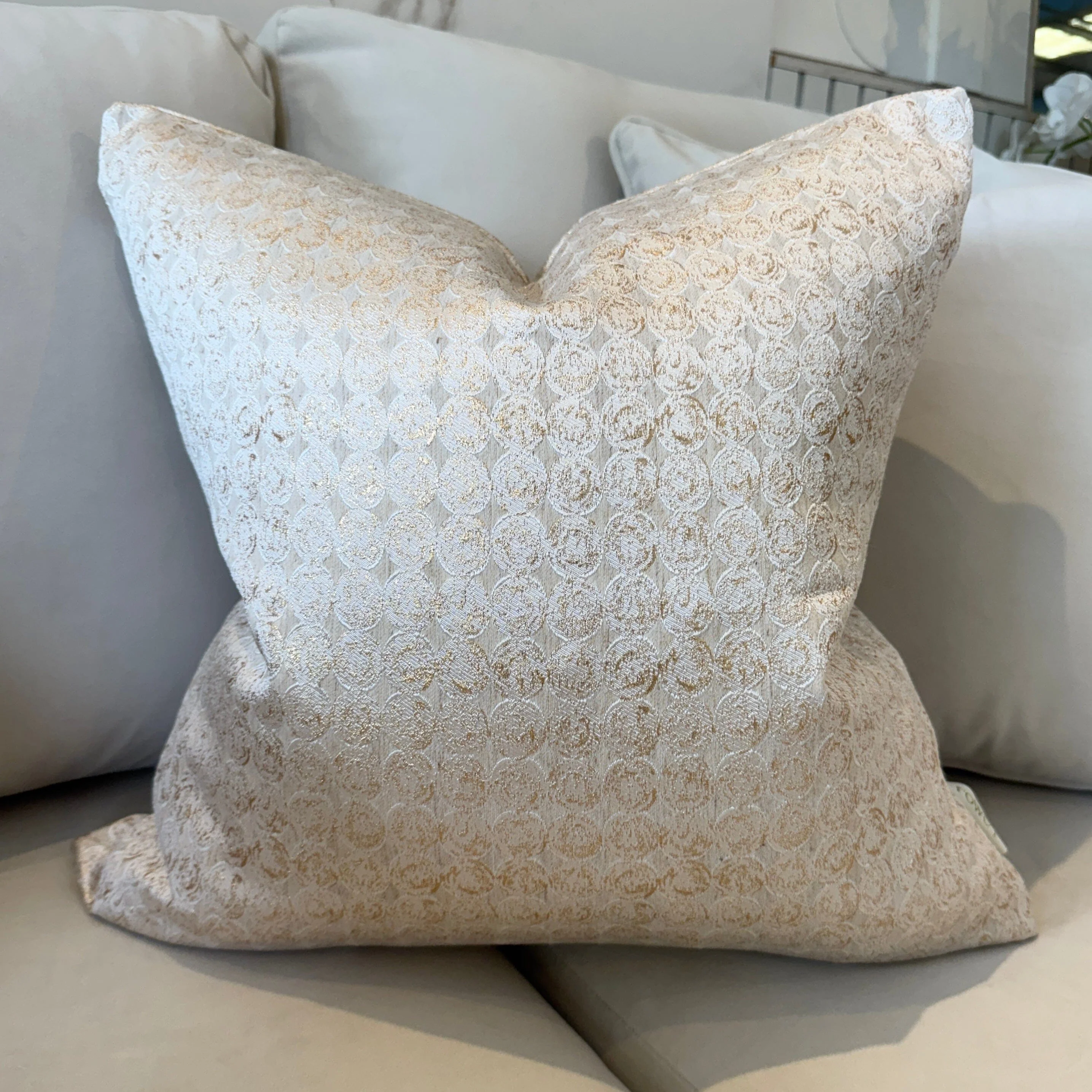 Frankie Gold Metallic Geometric Cushion - 50x50cm