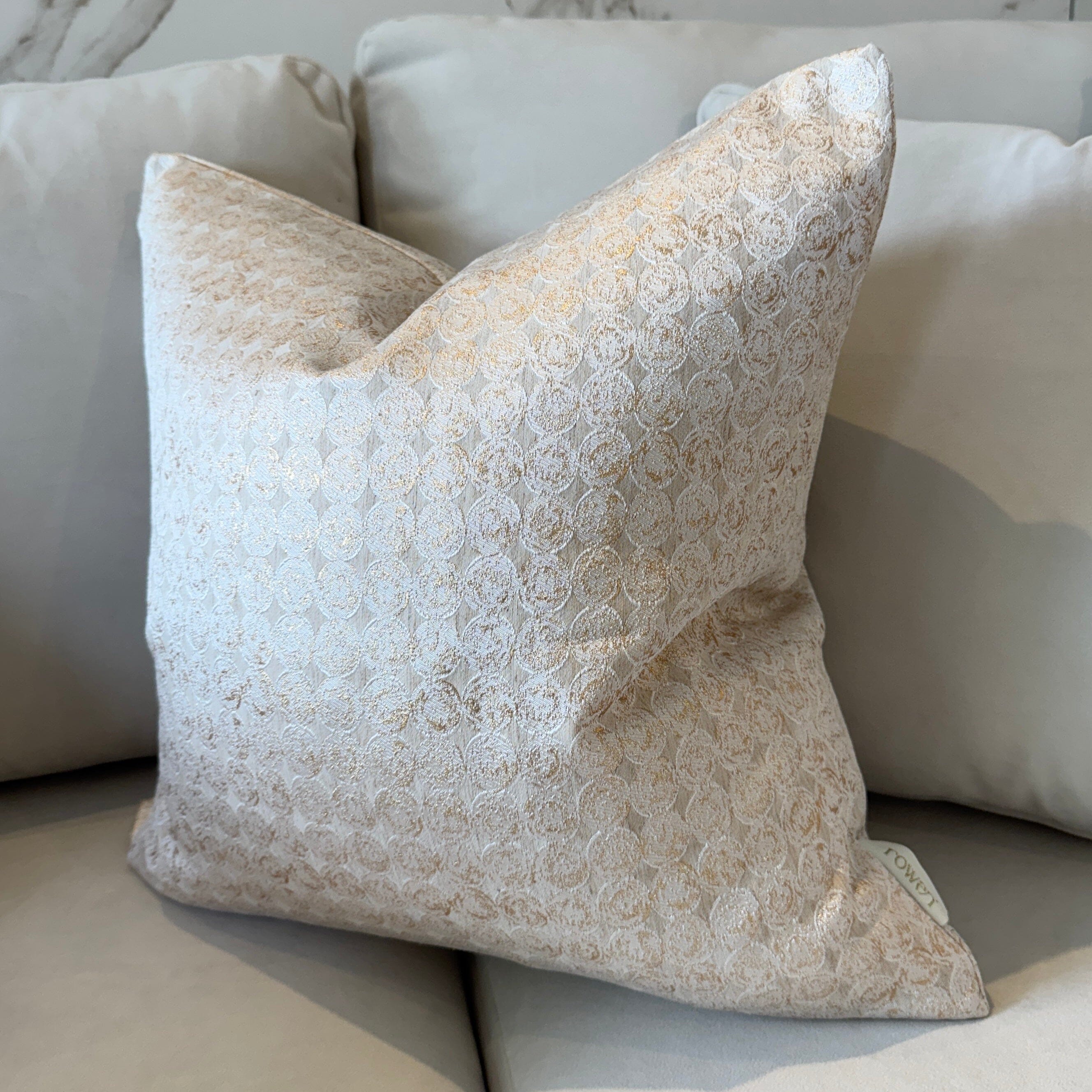 Frankie Gold Metallic Geometric Cushion - 50x50cm - Image 2