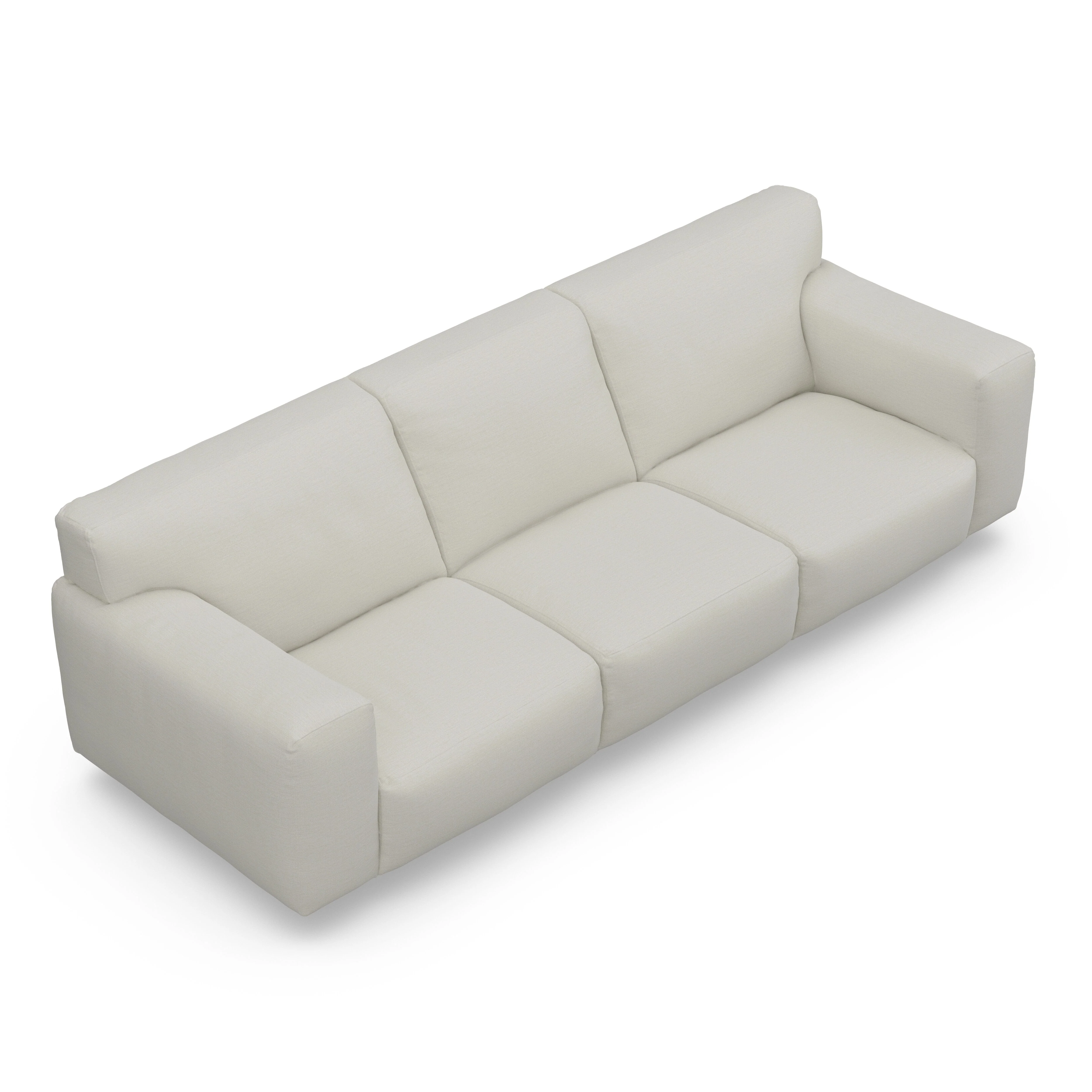 Freja Off White Textured 4 Seater Sofa - Image 5