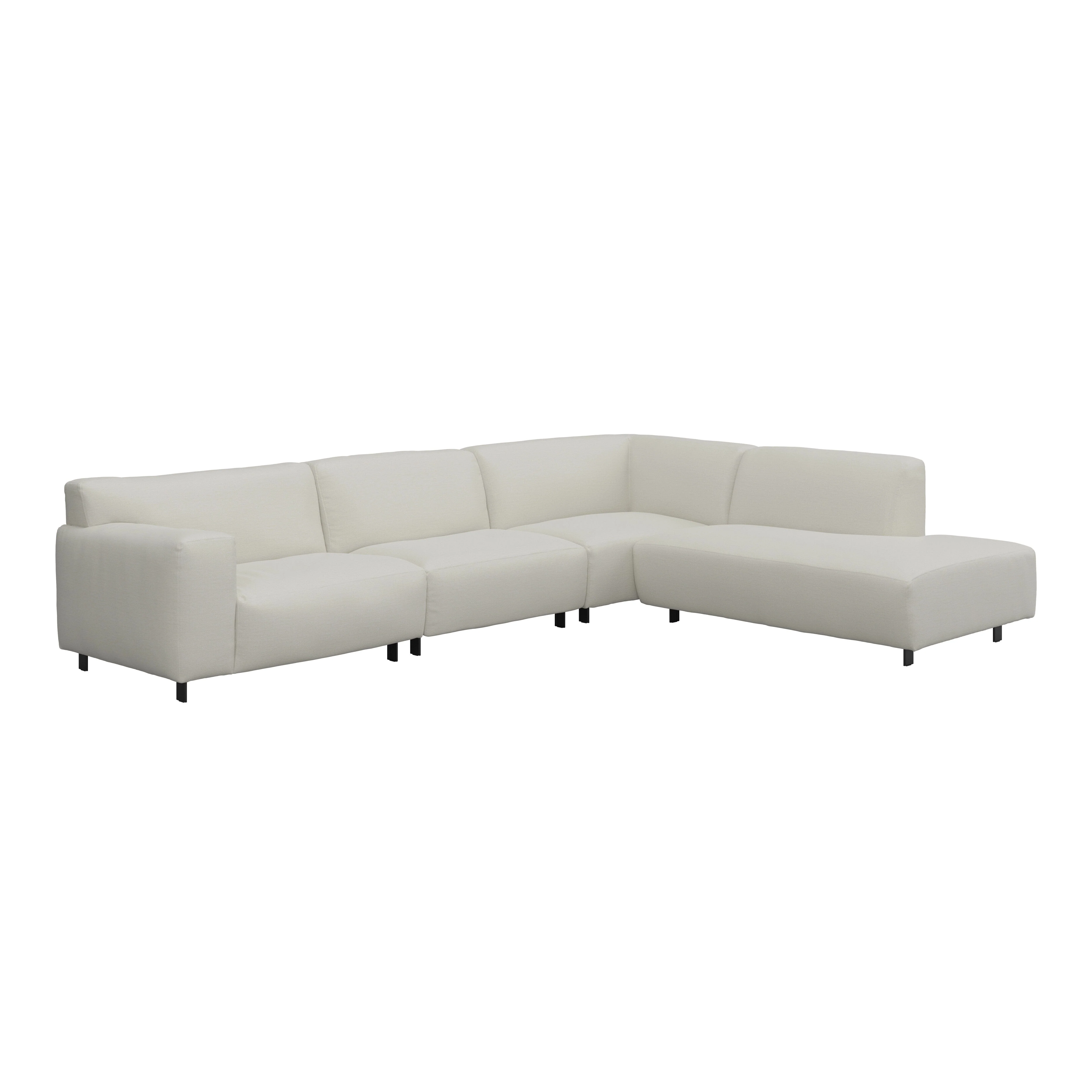 Freja Off White Textured Large Right Hand Facing Corner Sofa - Image 4