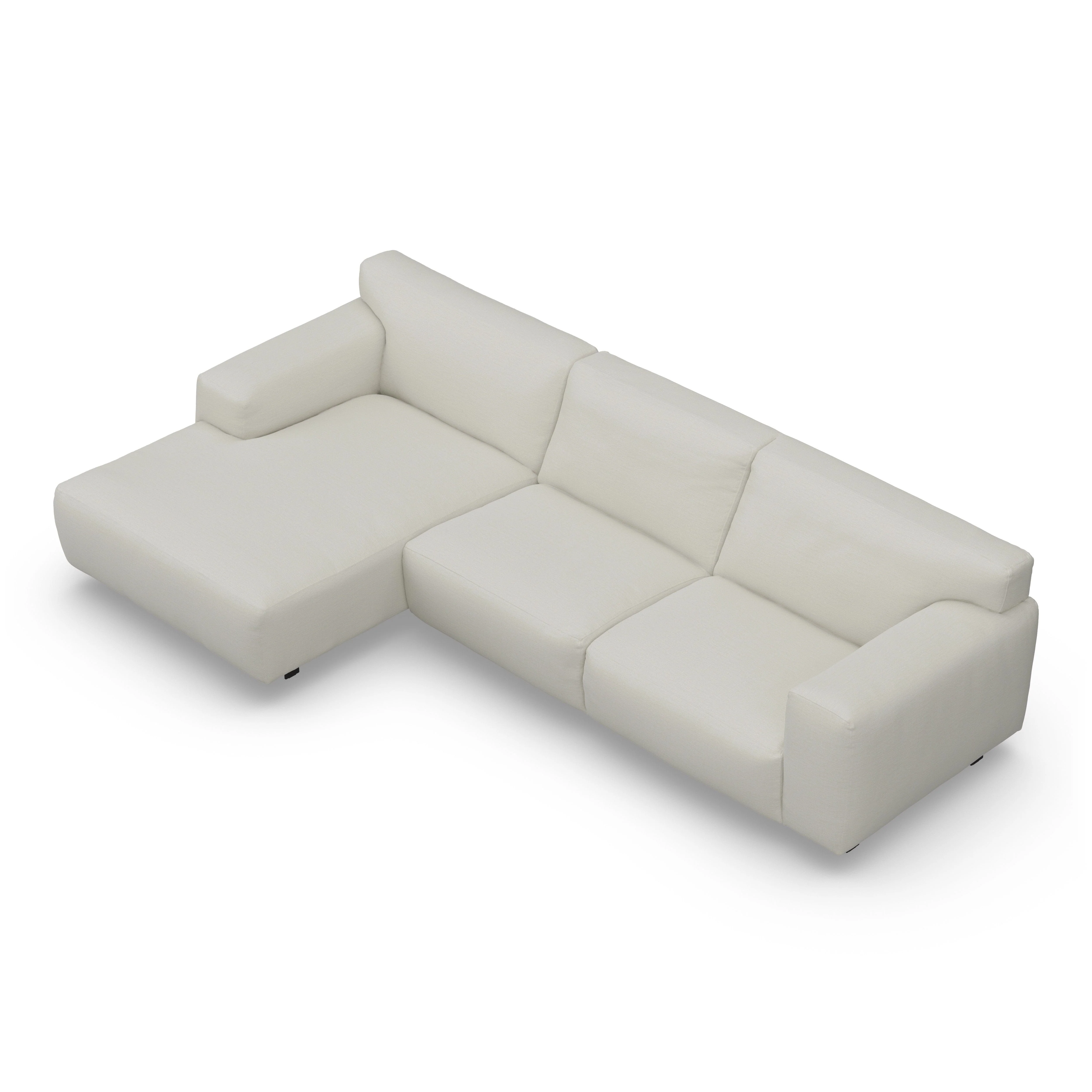 Freja Off White Textured Left Hand Facing Chaise End Sofa - Image 3