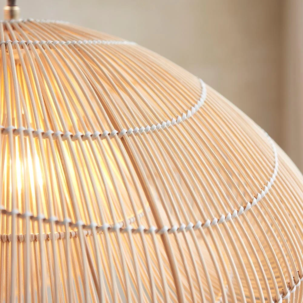 Freya Natural Woven Rattan Pendant Ceiling Light Shade - Image 2