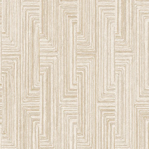 Freya Neutral Cream & Gold Geometric Wallpaper - Image 3